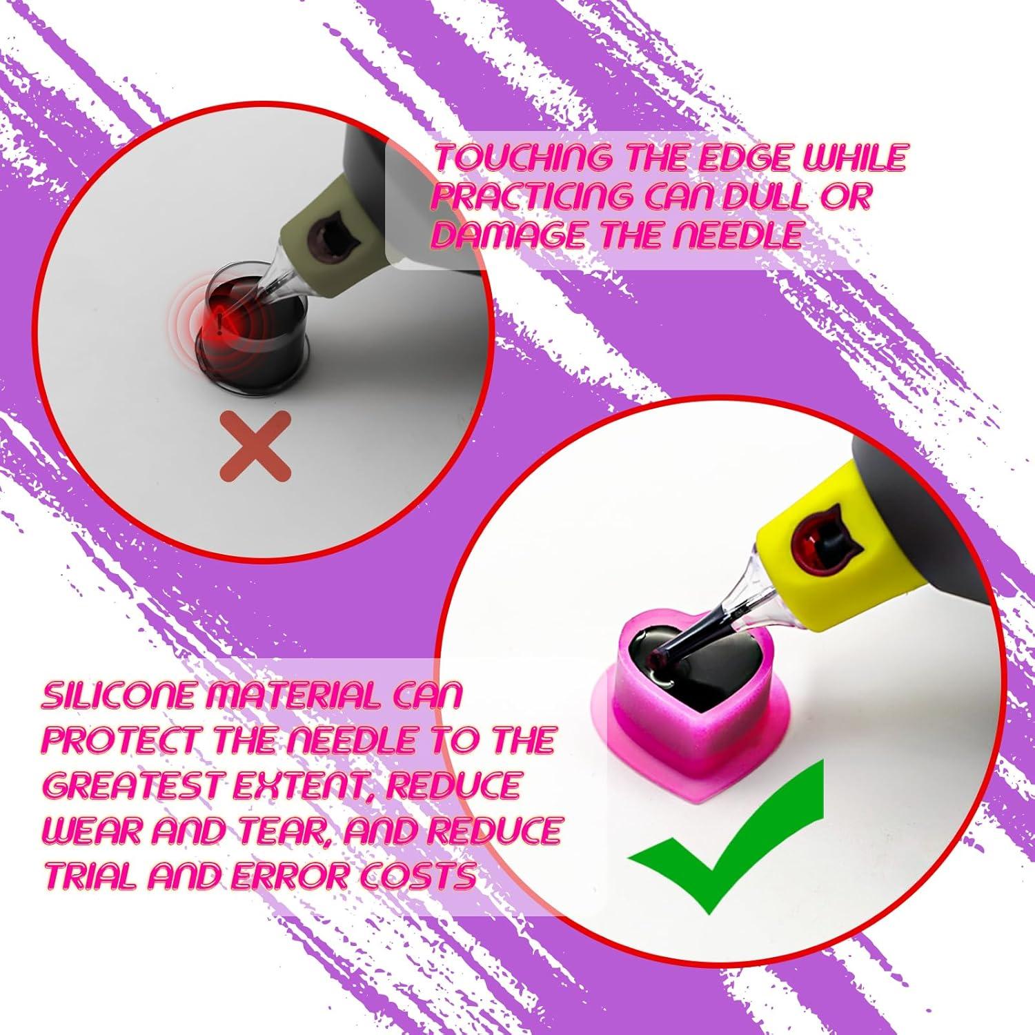 Tazas de Tinta para Tatuajes MO MOLONG 200 Pcs Silicona Colores