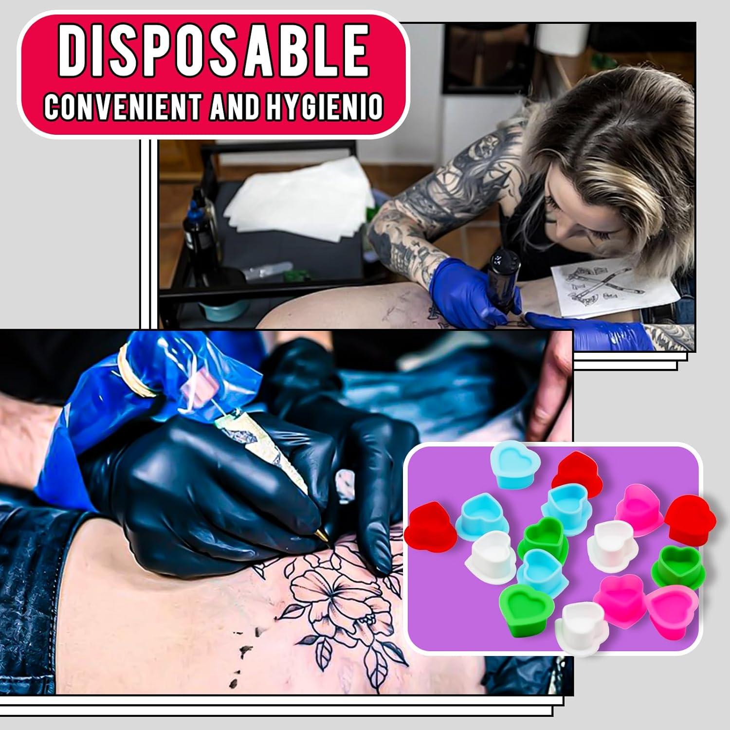 Tazas de Tinta para Tatuajes MO MOLONG 200 Pcs Silicona Colores