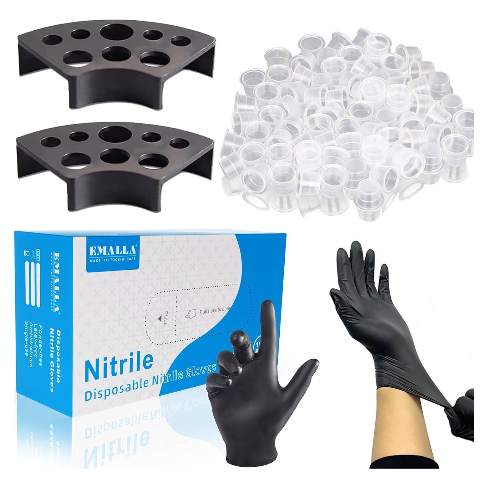 Kit Suministros de Tatuaje YONGDA - 300 Vasos Desechables + 100 Guantes