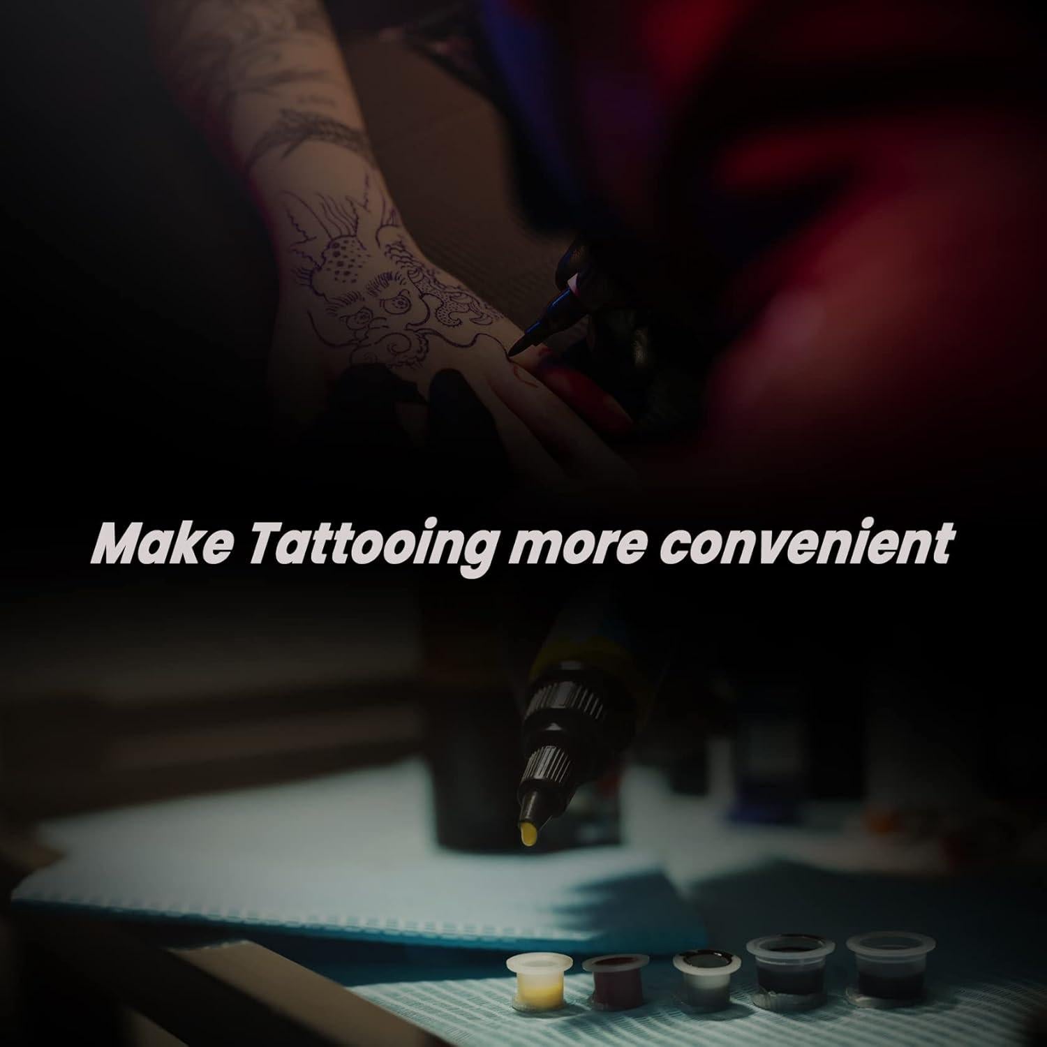 Tapa de Tinta para Tatuajes Inartato 600pcs Pequeña Higiénica