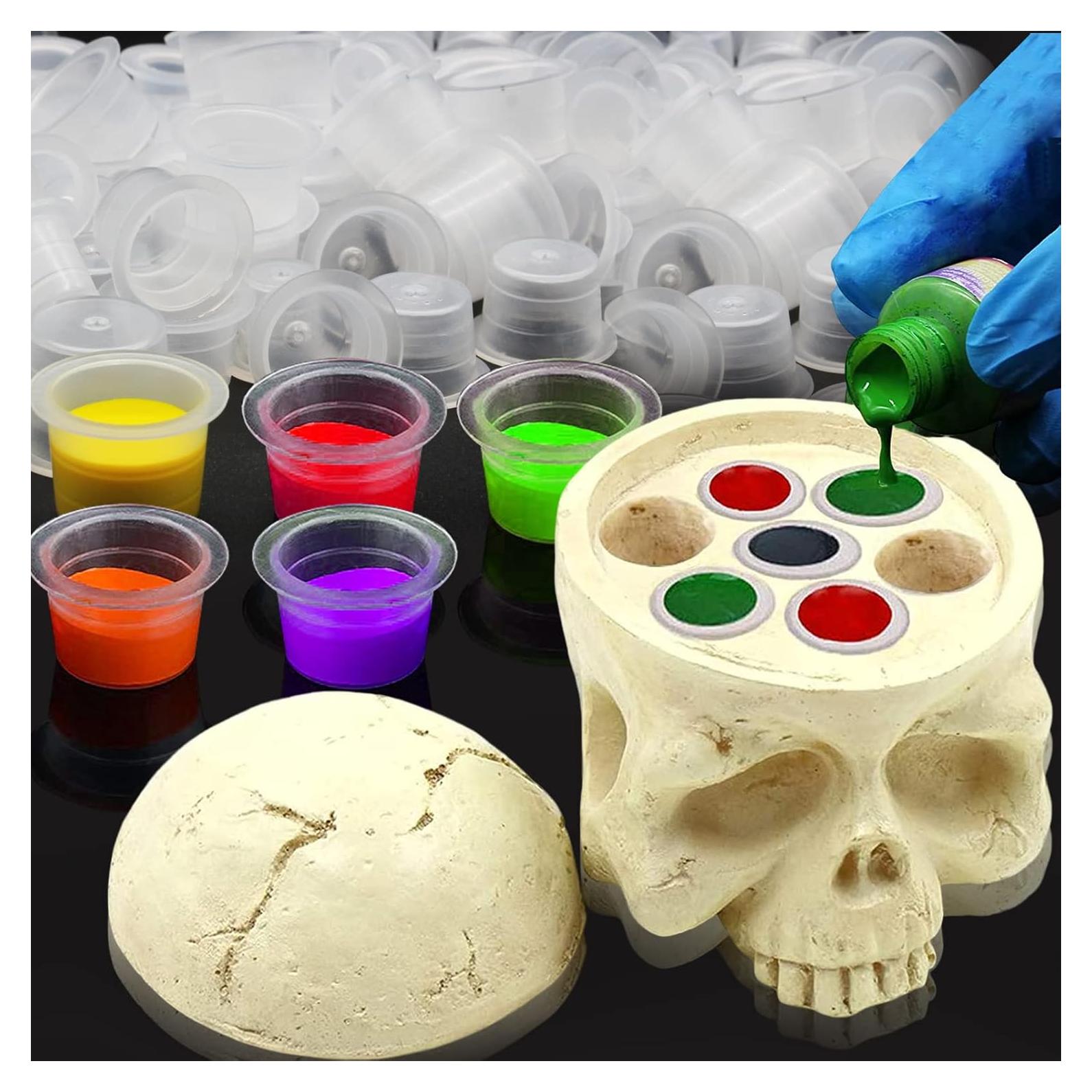 Soporte para Tinta CINRA con 100 Vasos y Tapas para Tatuaje