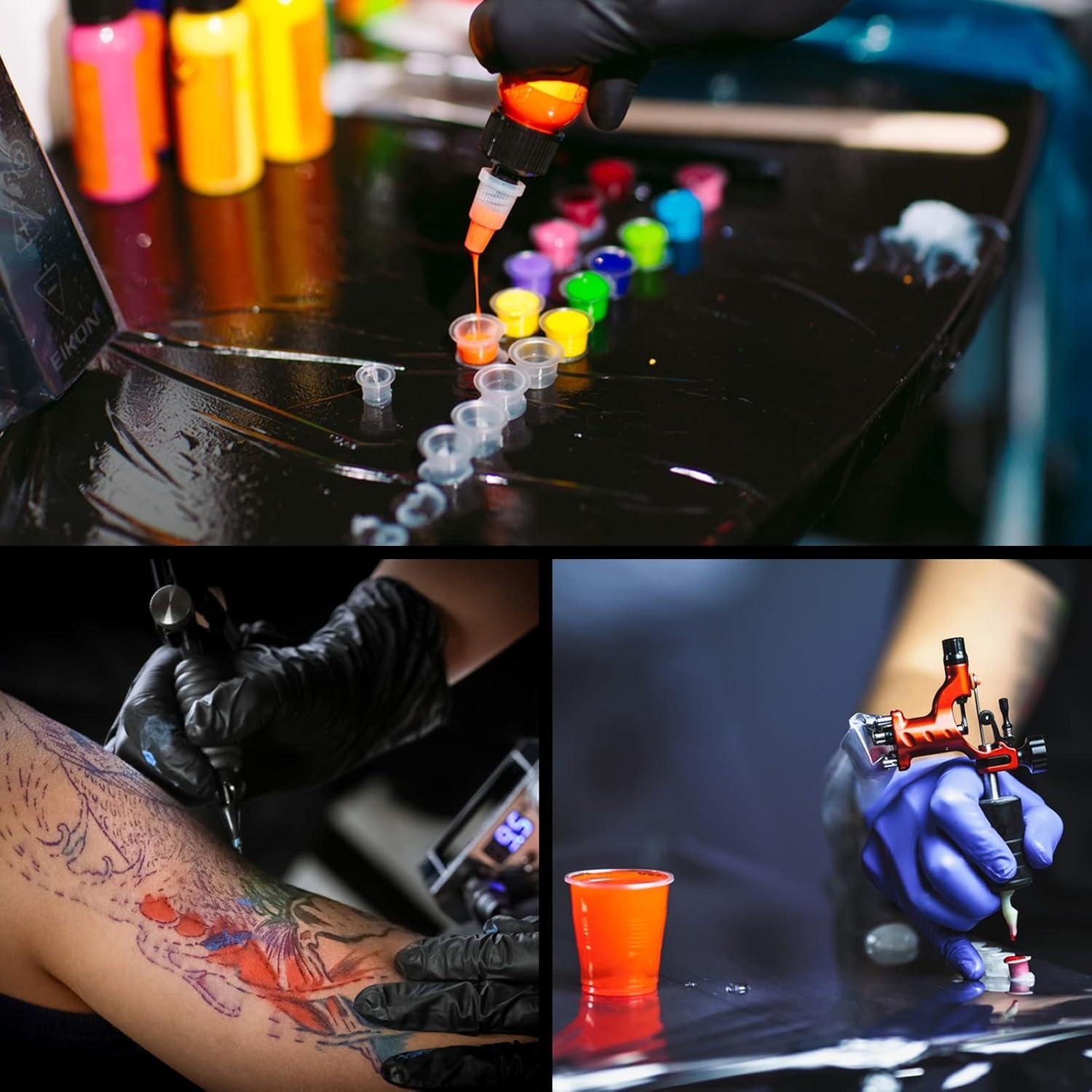 Soporte para Tinta CINRA con 100 Vasos y Tapas para Tatuaje