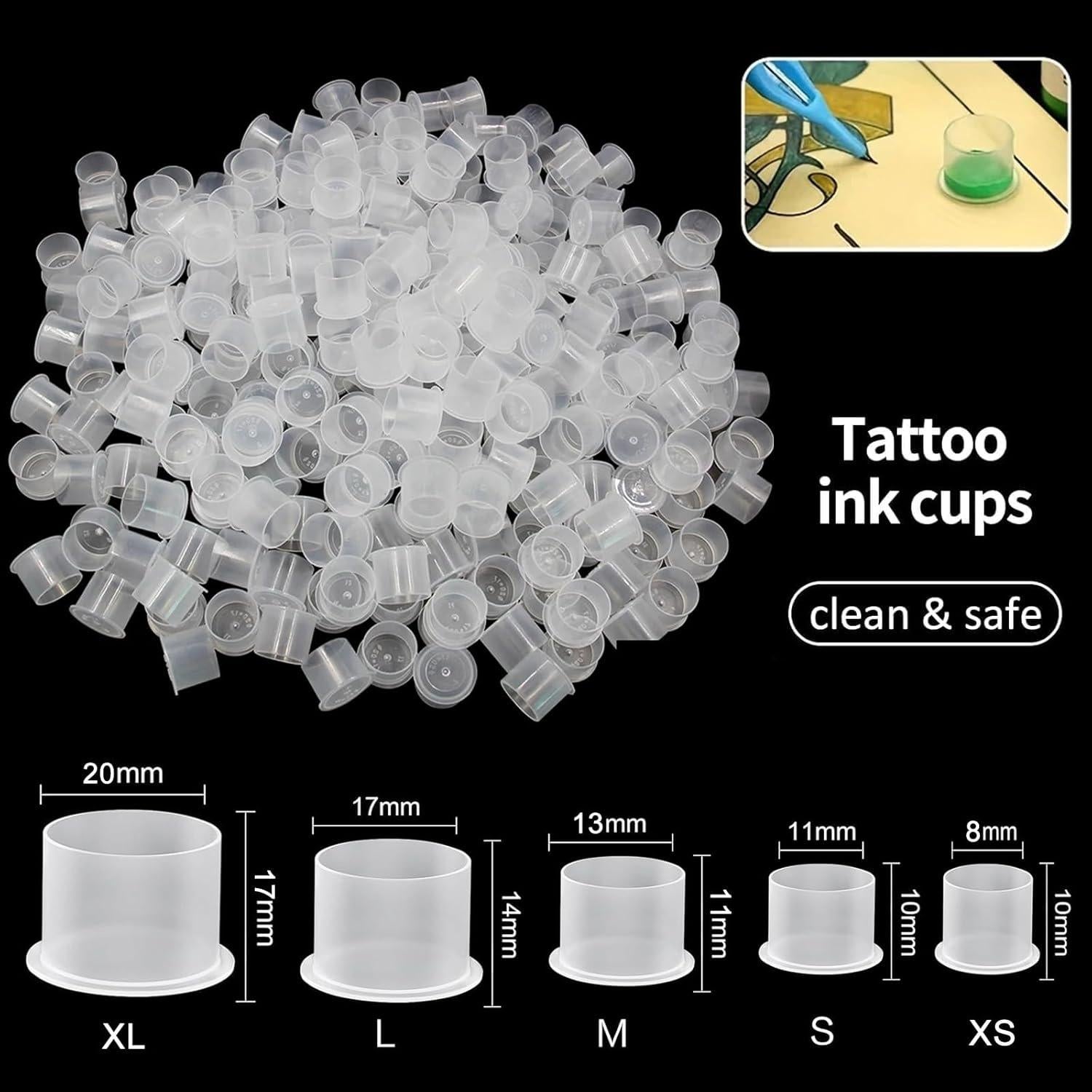 Tazas de Tinta para Tatuajes Prgislew 1000Pcs 8mm Desechables