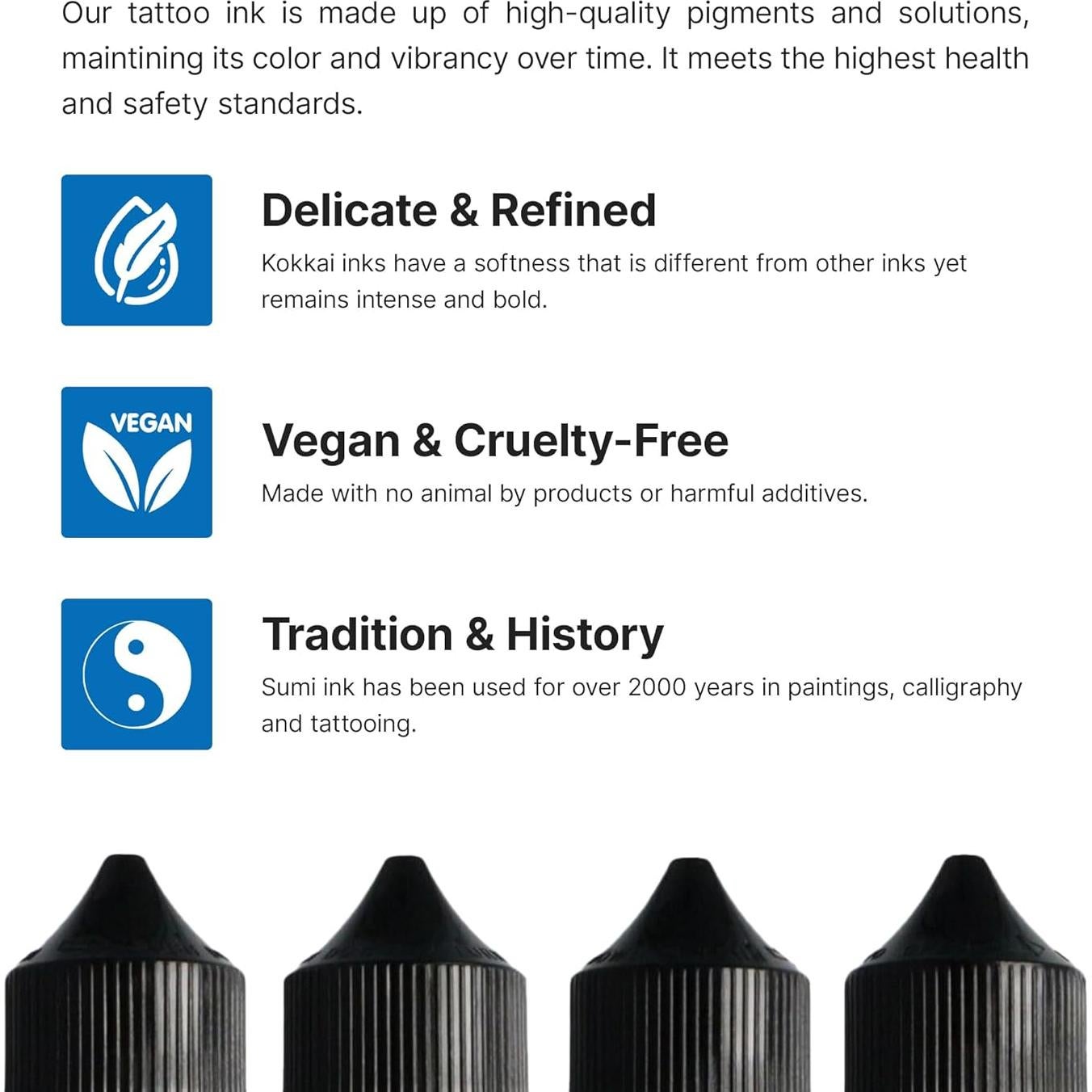 Tinta de Sombreado Tribal Kokkai Sumi 30ml para Tatuajes