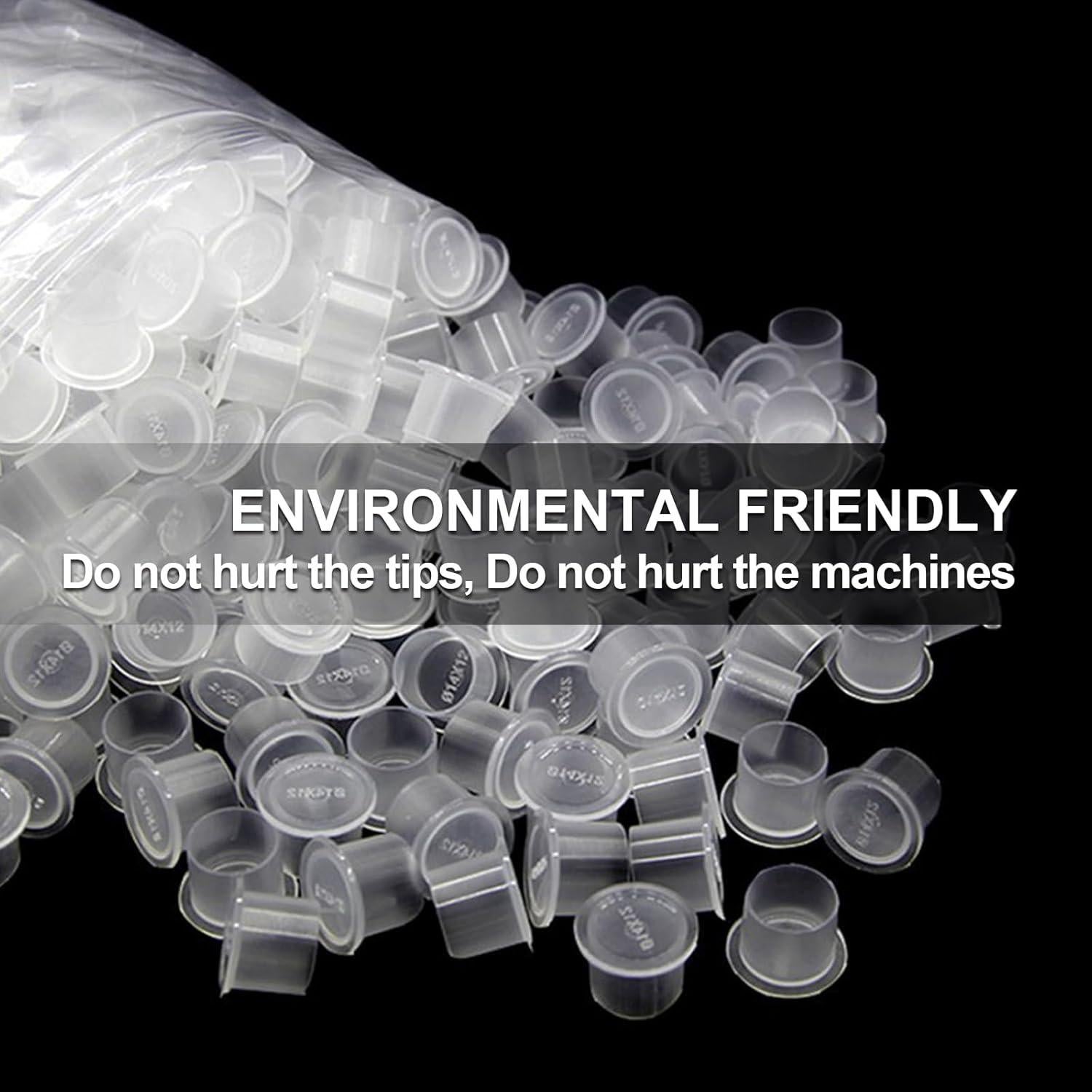 Tazas de Tinta para Tatuajes Autdor 300Pcs Mezcladas 11-17mm