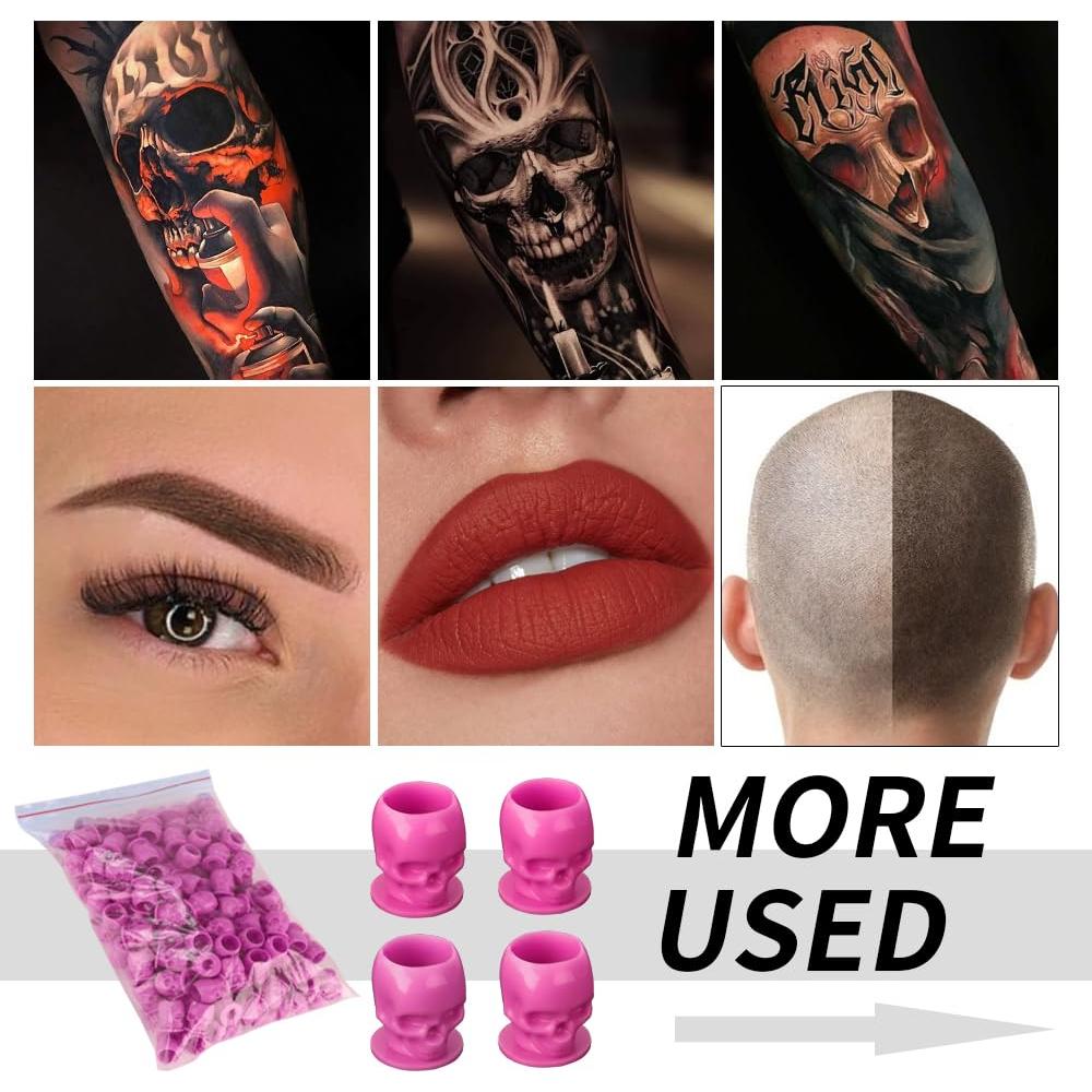Tazas de Tinta Desechables YTATTOO Calavera Rosa 50pcs