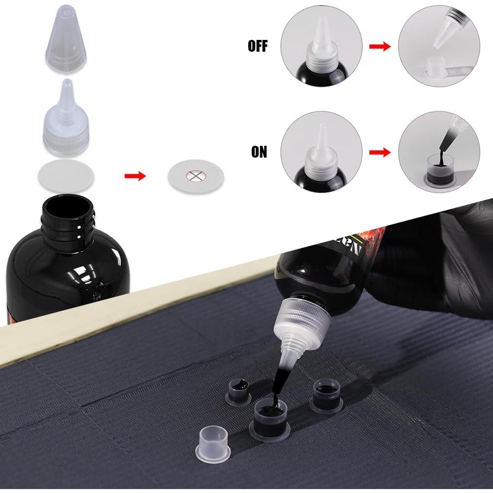 Tinta de Tatuaje Nazzor 200ml Negra para Sombreado y Contorno