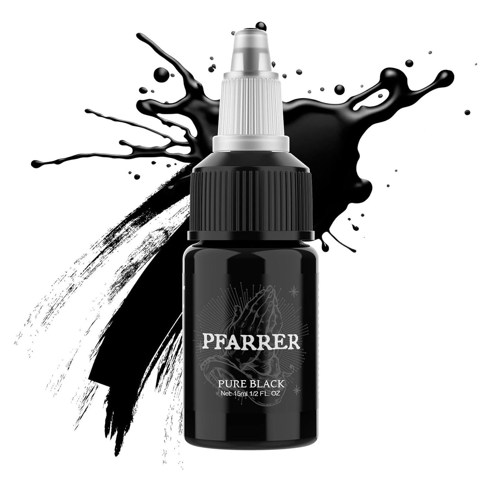 Tinta de Tatuaje Negra PFARRER 15ml Vegana Alta Calidad
