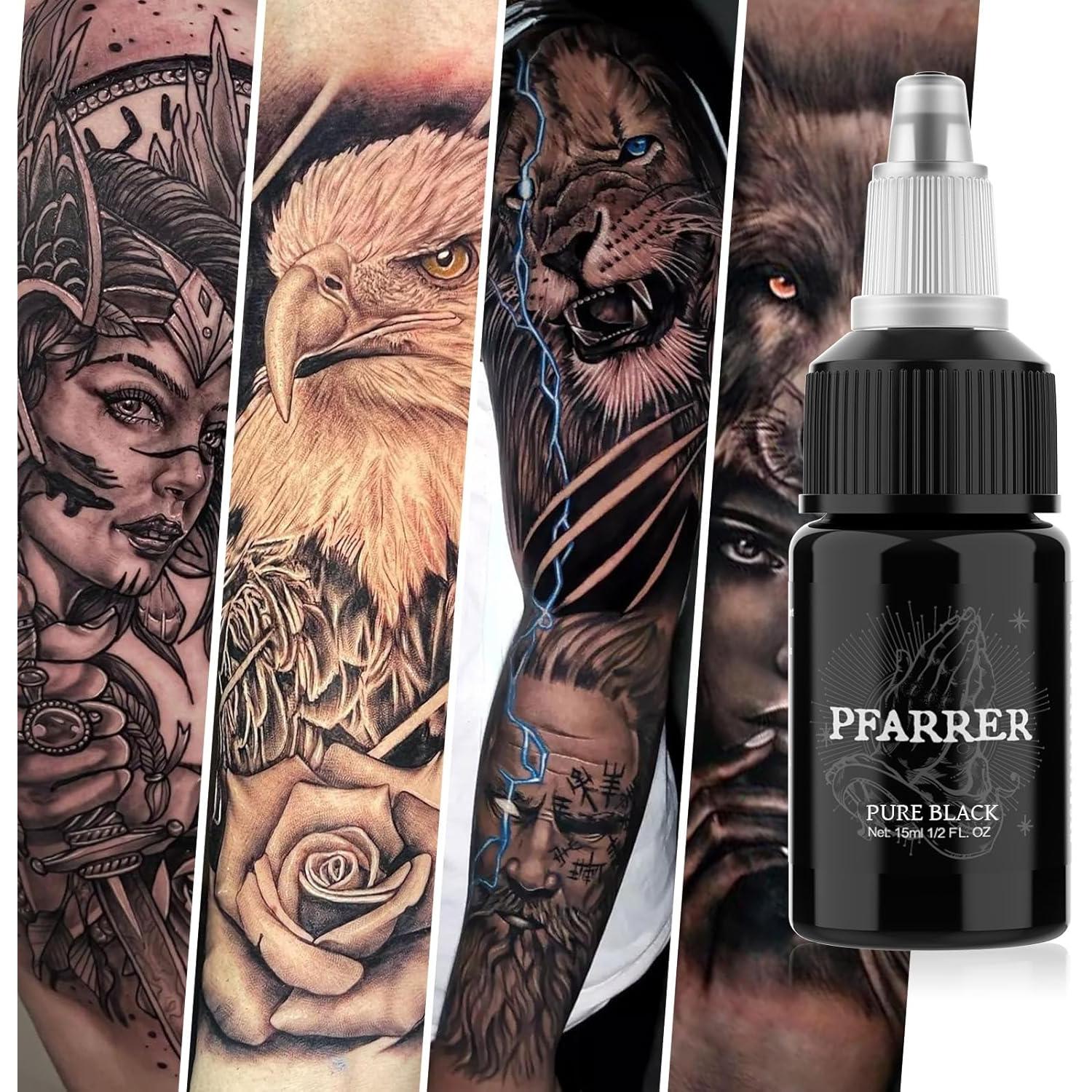 Tinta de Tatuaje Negra PFARRER 15ml Vegana Alta Calidad