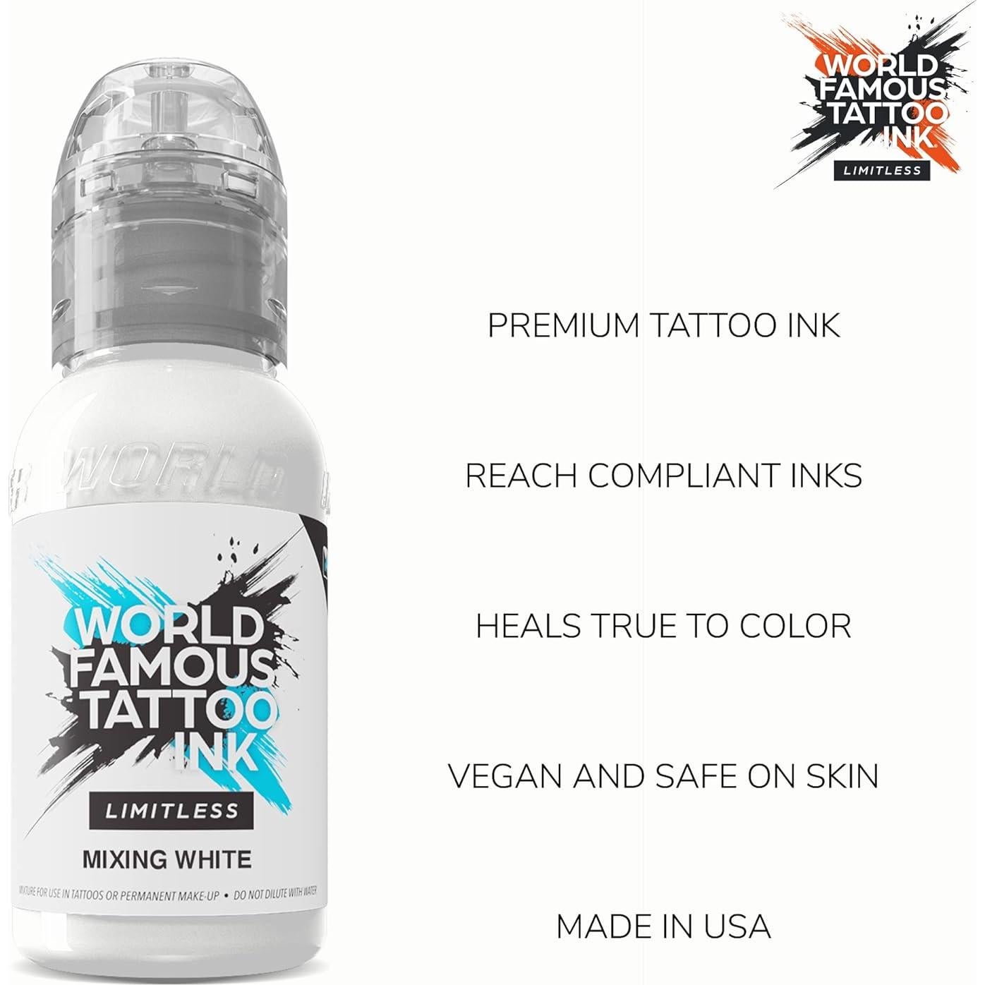 Tinta de Tatuaje Blanca Limitless World Famous 29.57 ml