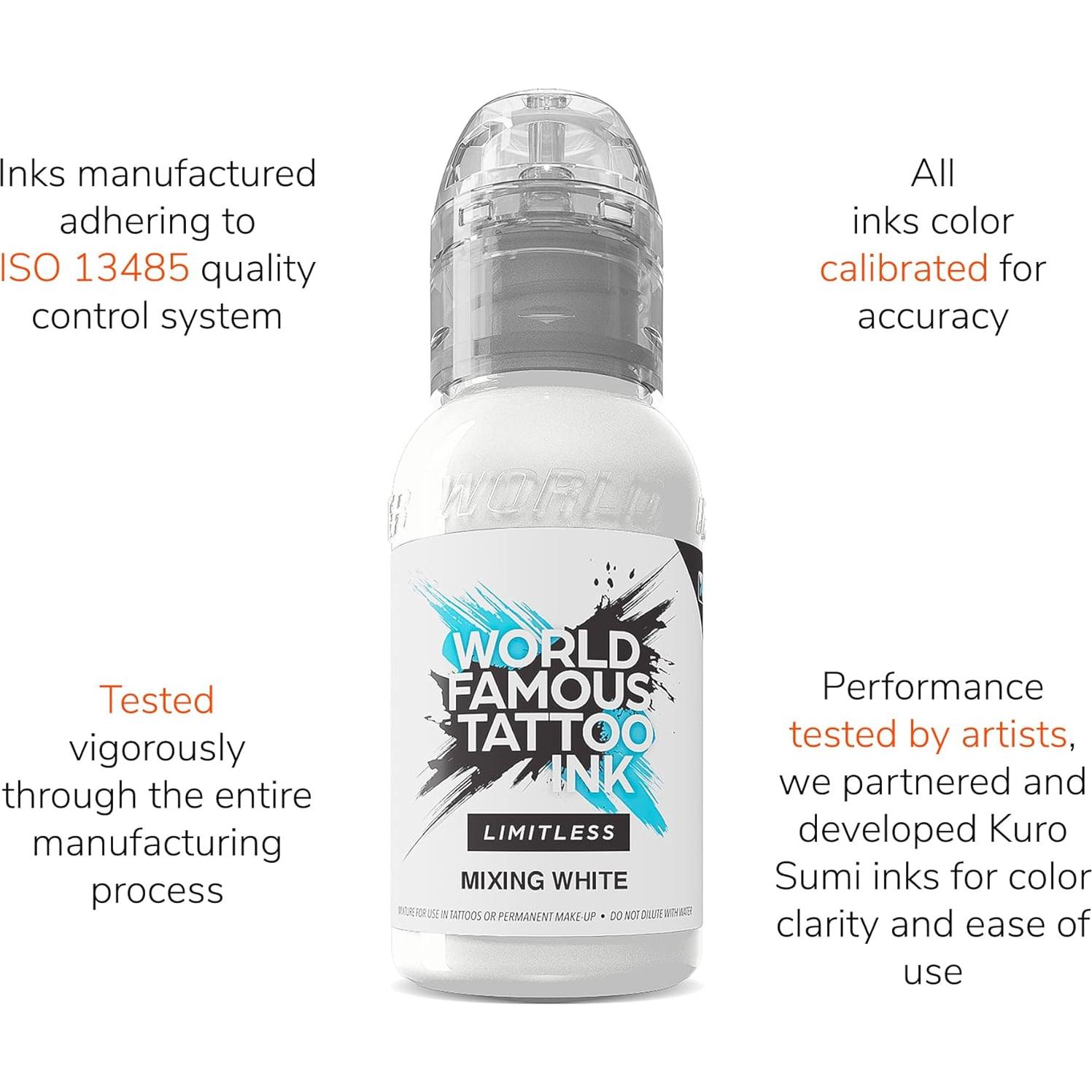 Tinta de Tatuaje Blanca Limitless World Famous 29.57 ml