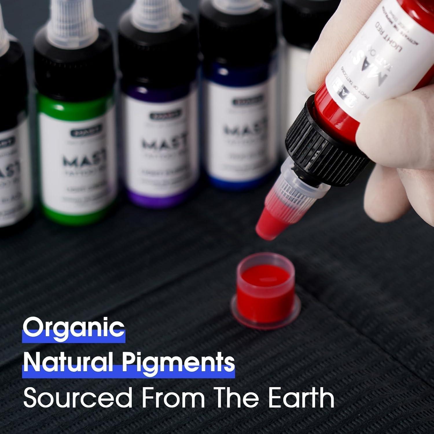 Kit de Tintas para Tatuajes Mast 7 Colores 306g Orgánicas