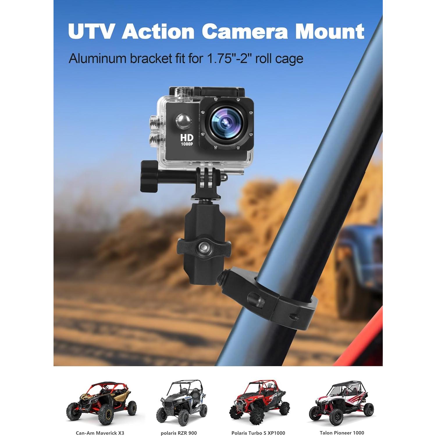 Soporte de cámara UTV ZIDIYORUO para jaulas 4.45-5.08 cm