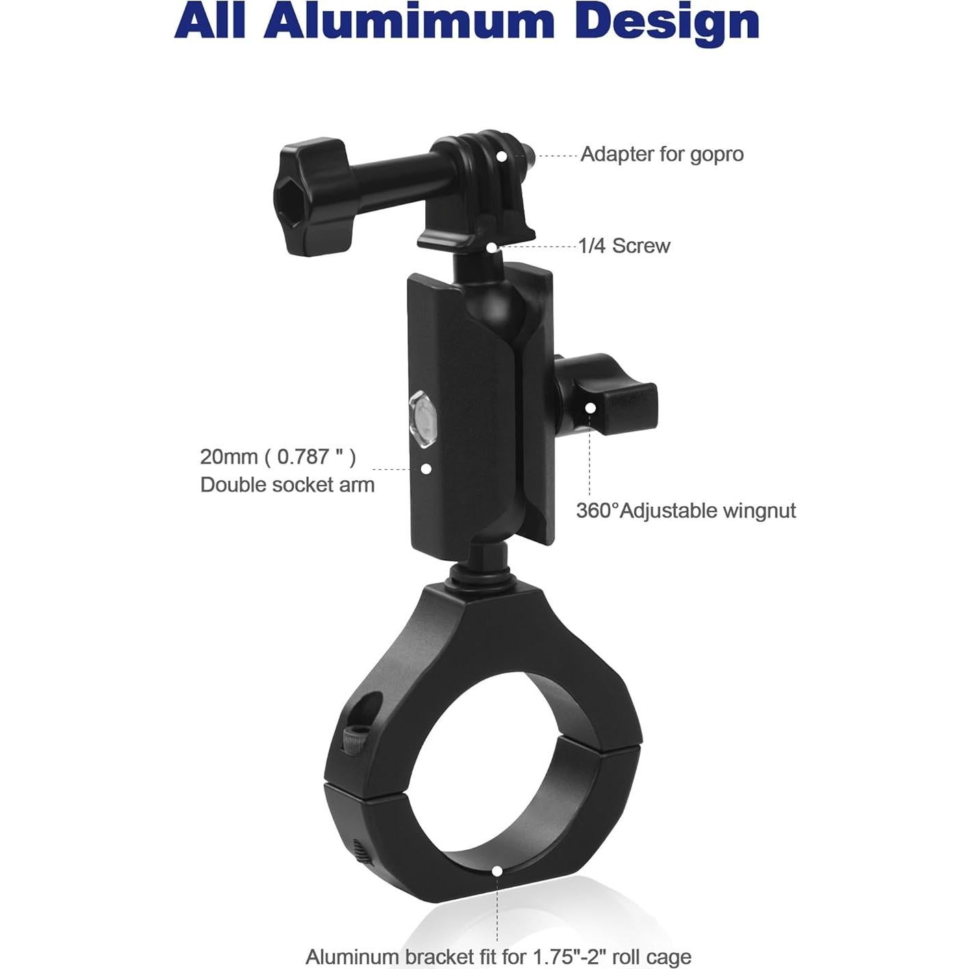 Soporte de cámara UTV ZIDIYORUO para jaulas 4.45-5.08 cm