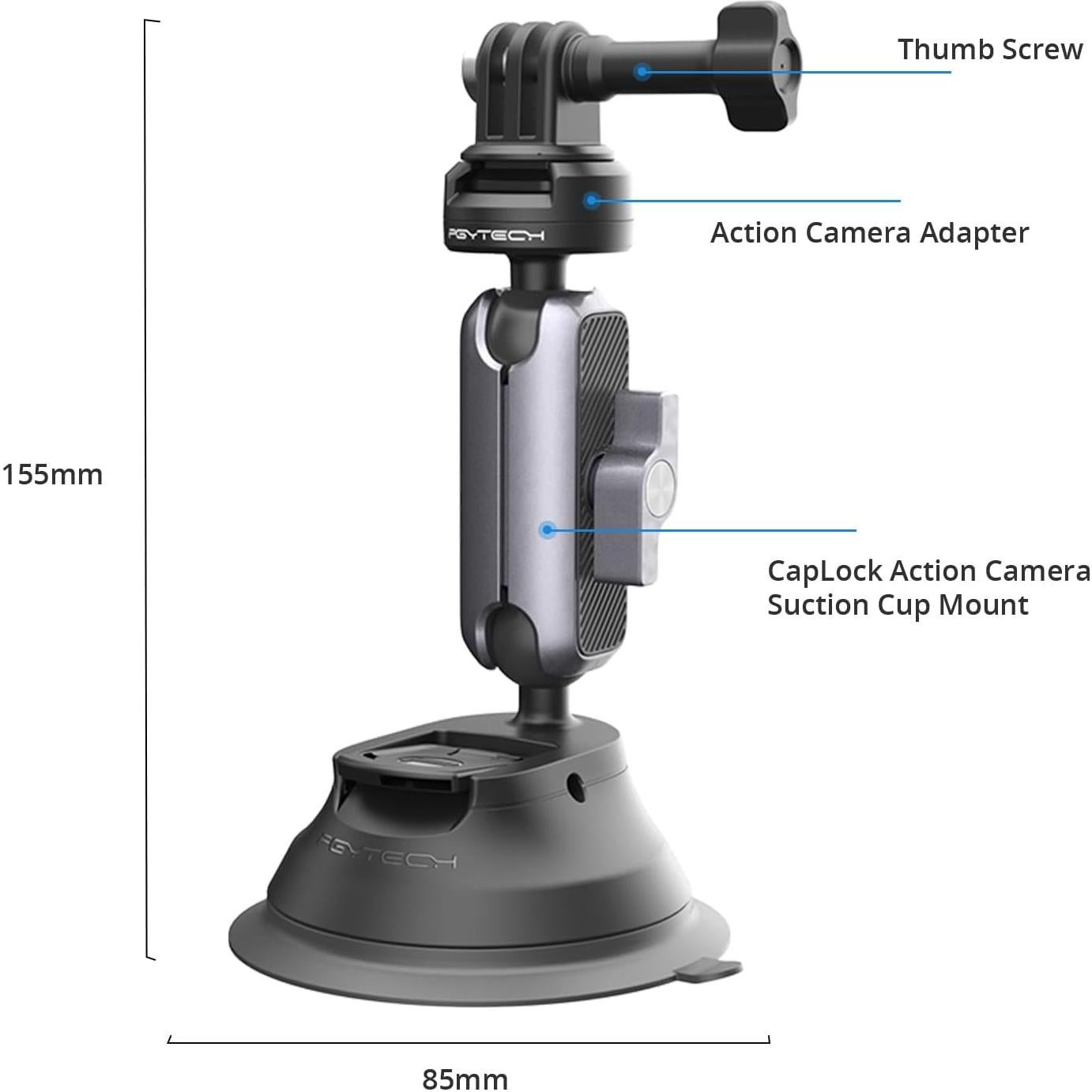 Soporte de Ventosa PGYTECH CapLock para Cámaras de Acción