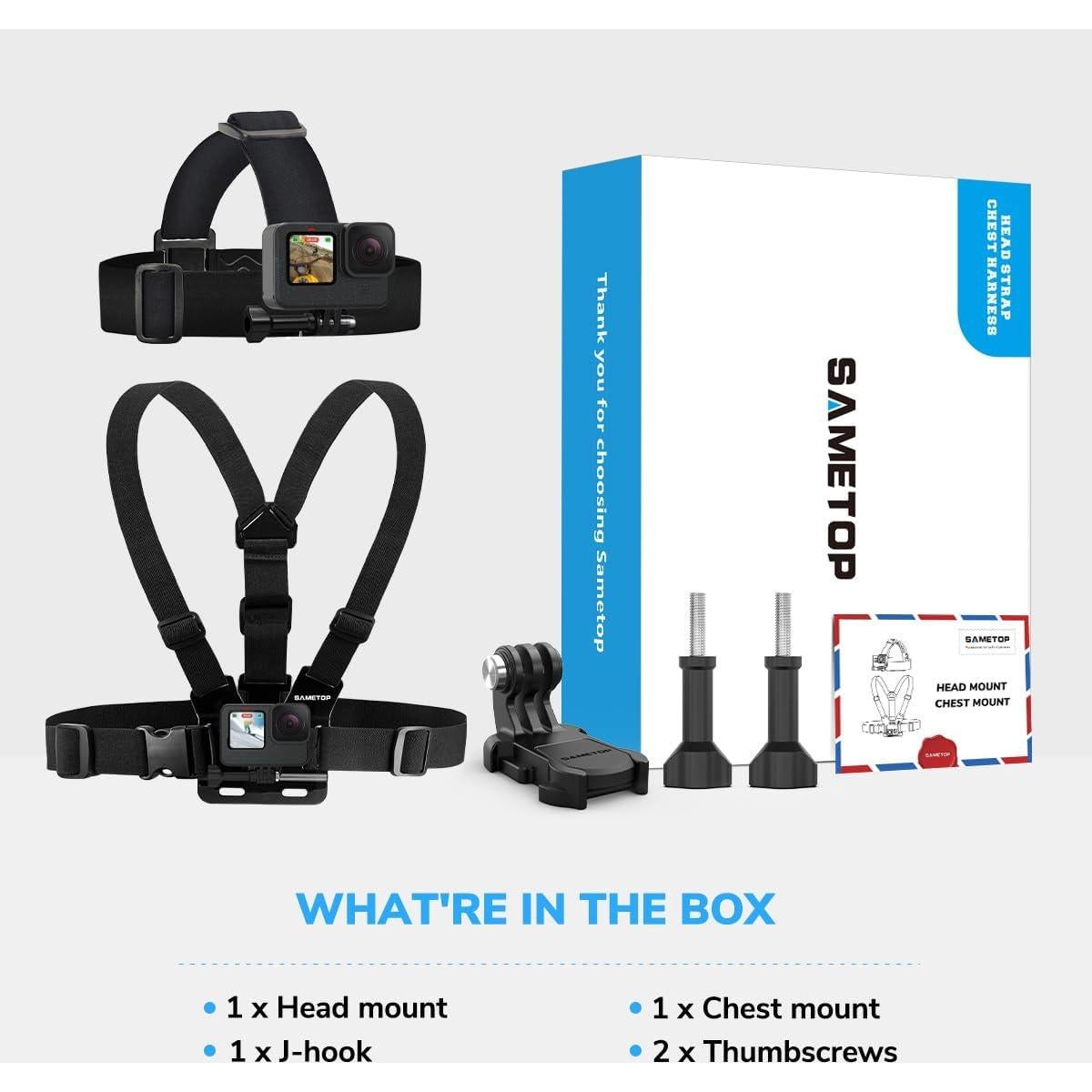 Arnés de Montaje en Cabeza y Pecho Sametop para GoPro