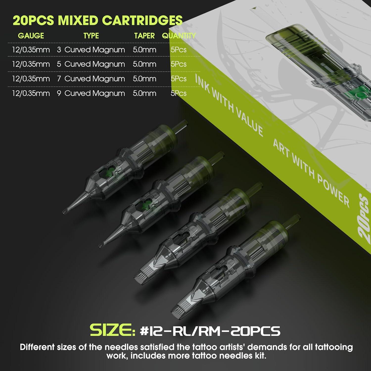 Agujas de Cartucho para Tatuaje Filter #12 Variadas 20Pcs