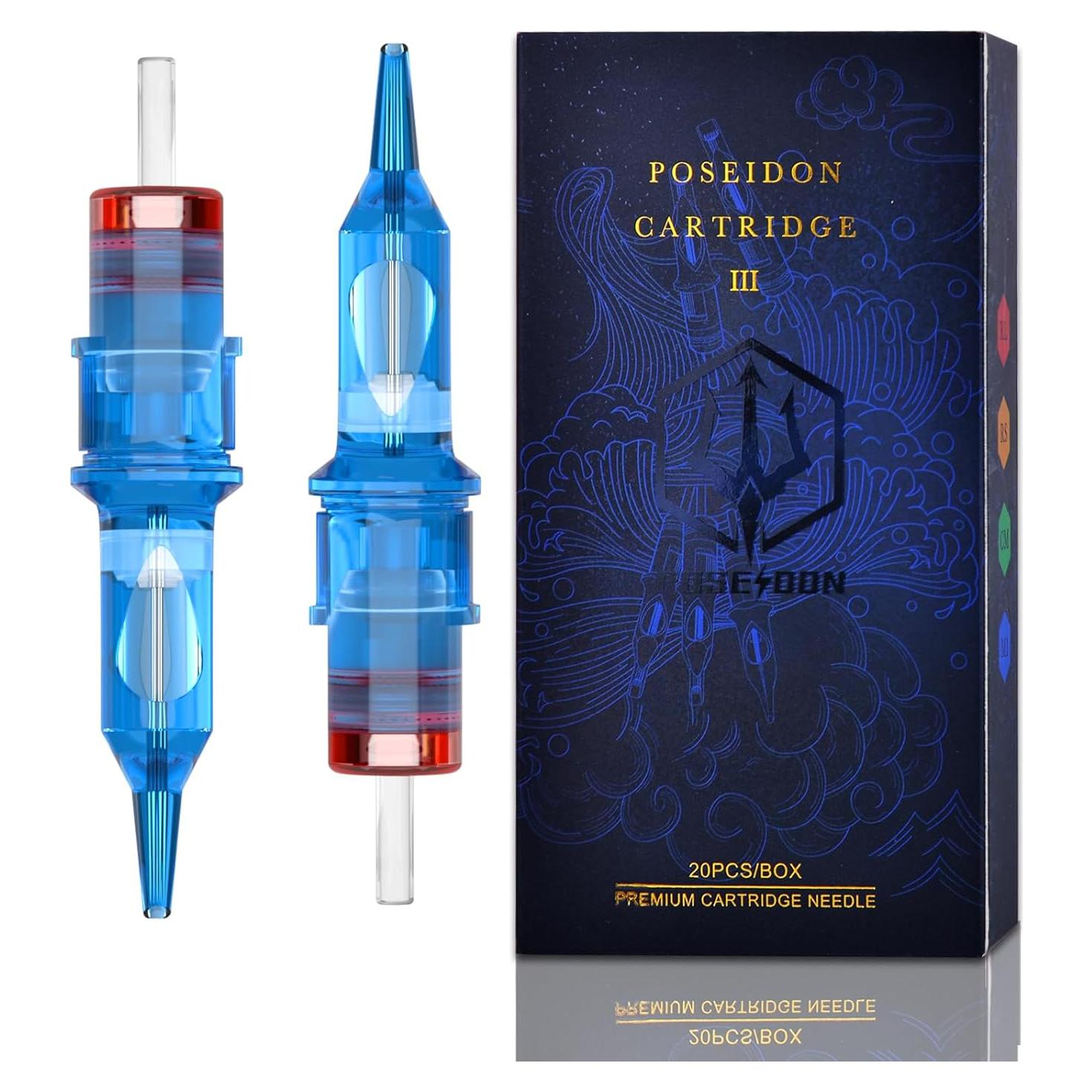 Cartuchos de Tatuaje POSEIDON 20PCS Agujas Esterilizadas #10