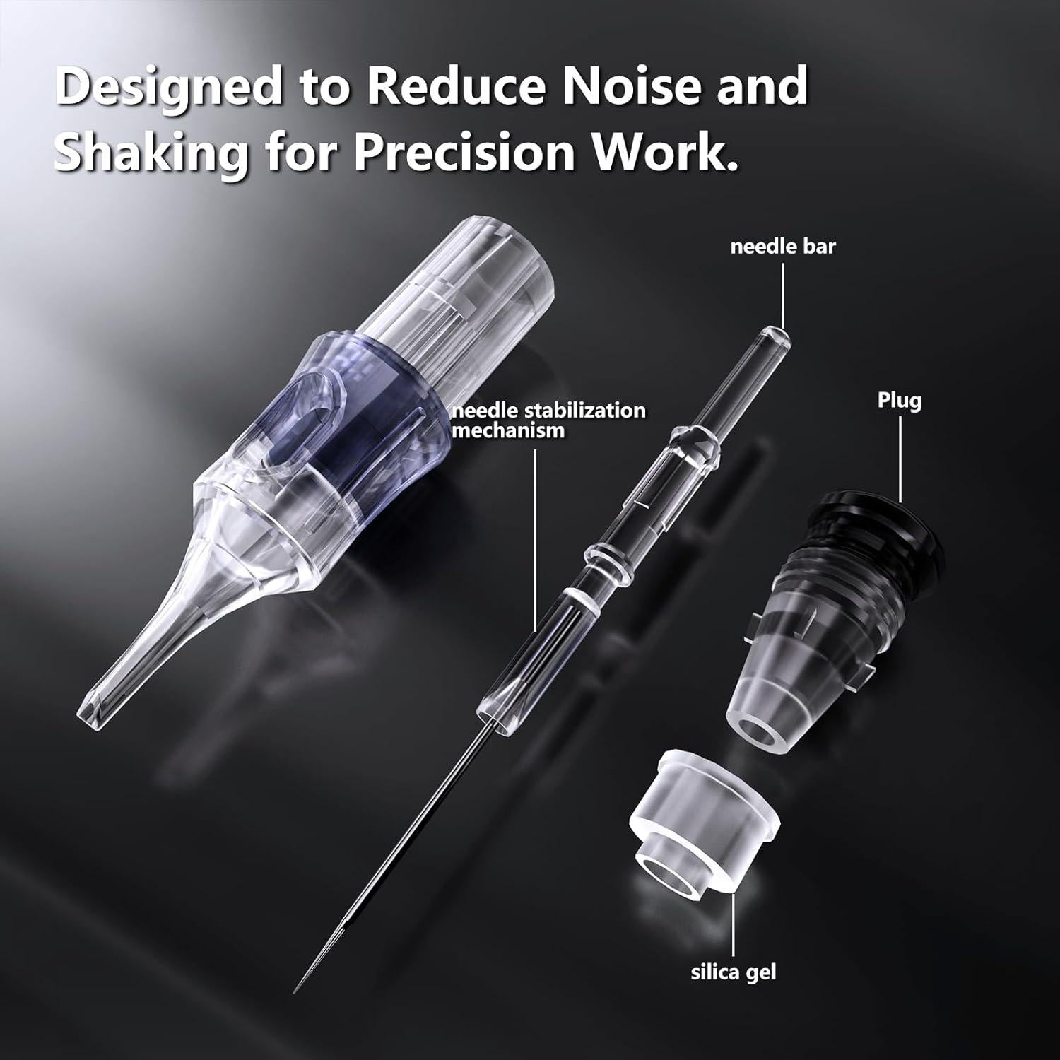 Agujas de Cartucho de Tatuaje BRONC 50pcs Mixtas 0.35mm