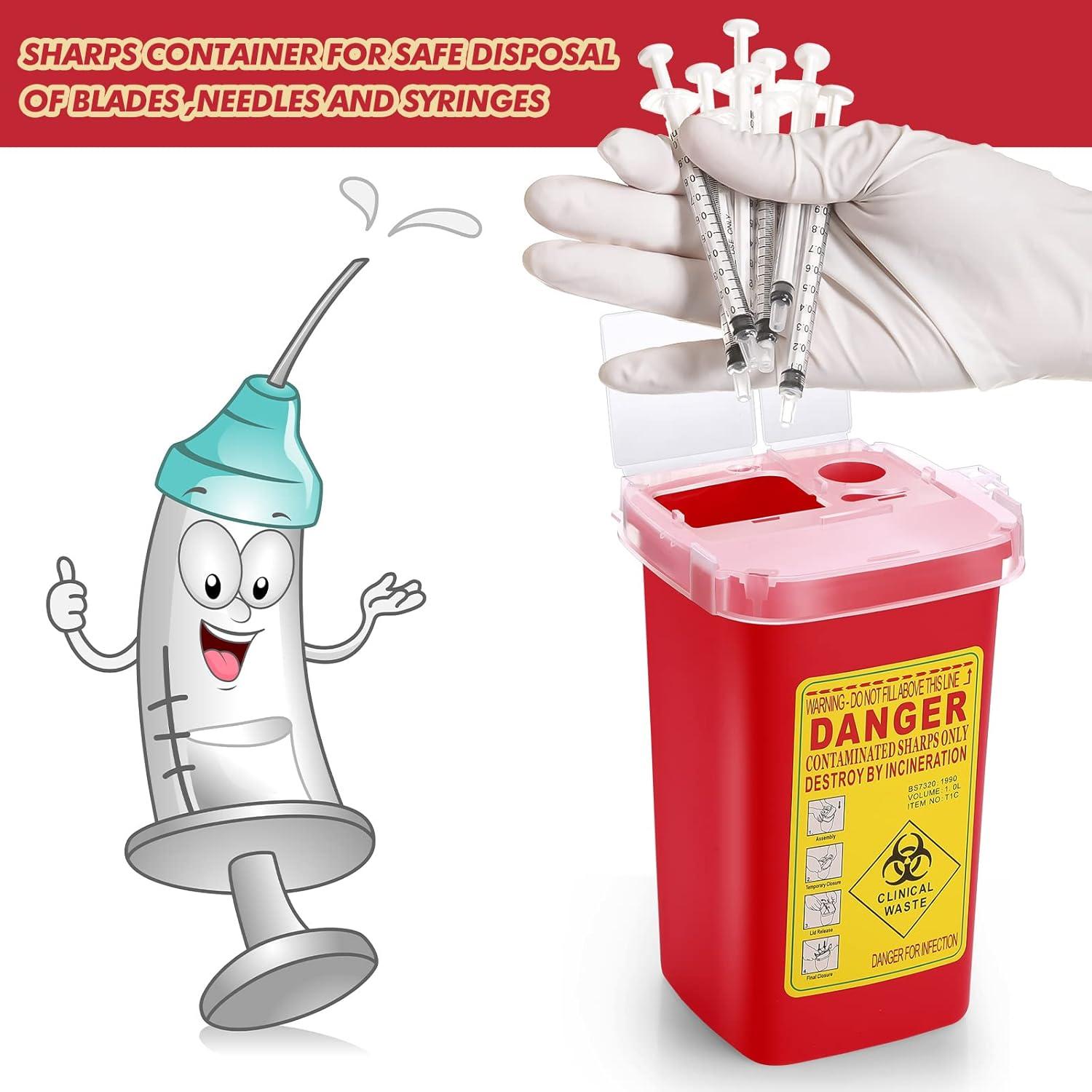 30 Contenedores de Desechos Cortantes Chumia 1 Quart Rojo