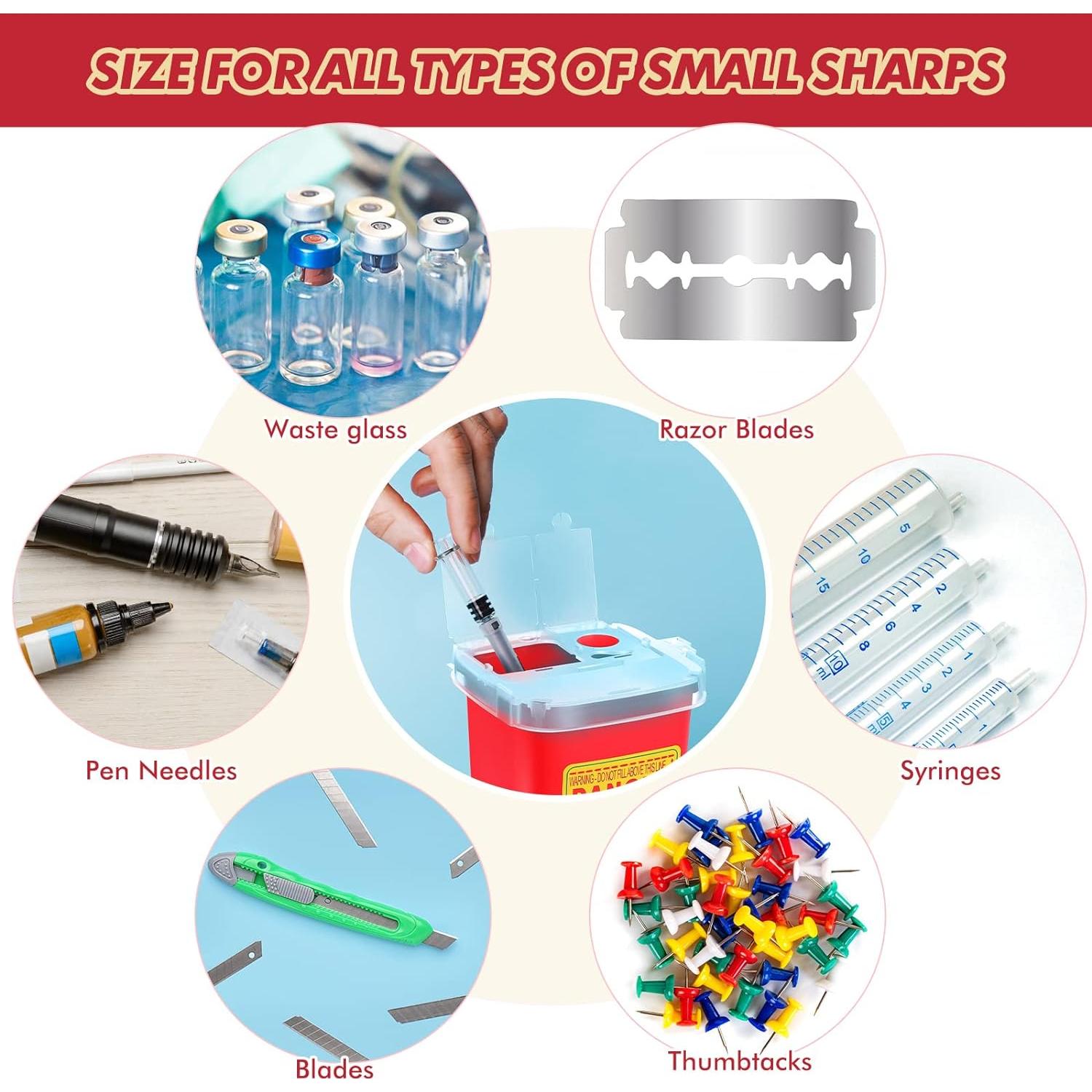 30 Contenedores de Desechos Cortantes Chumia 1 Quart Rojo