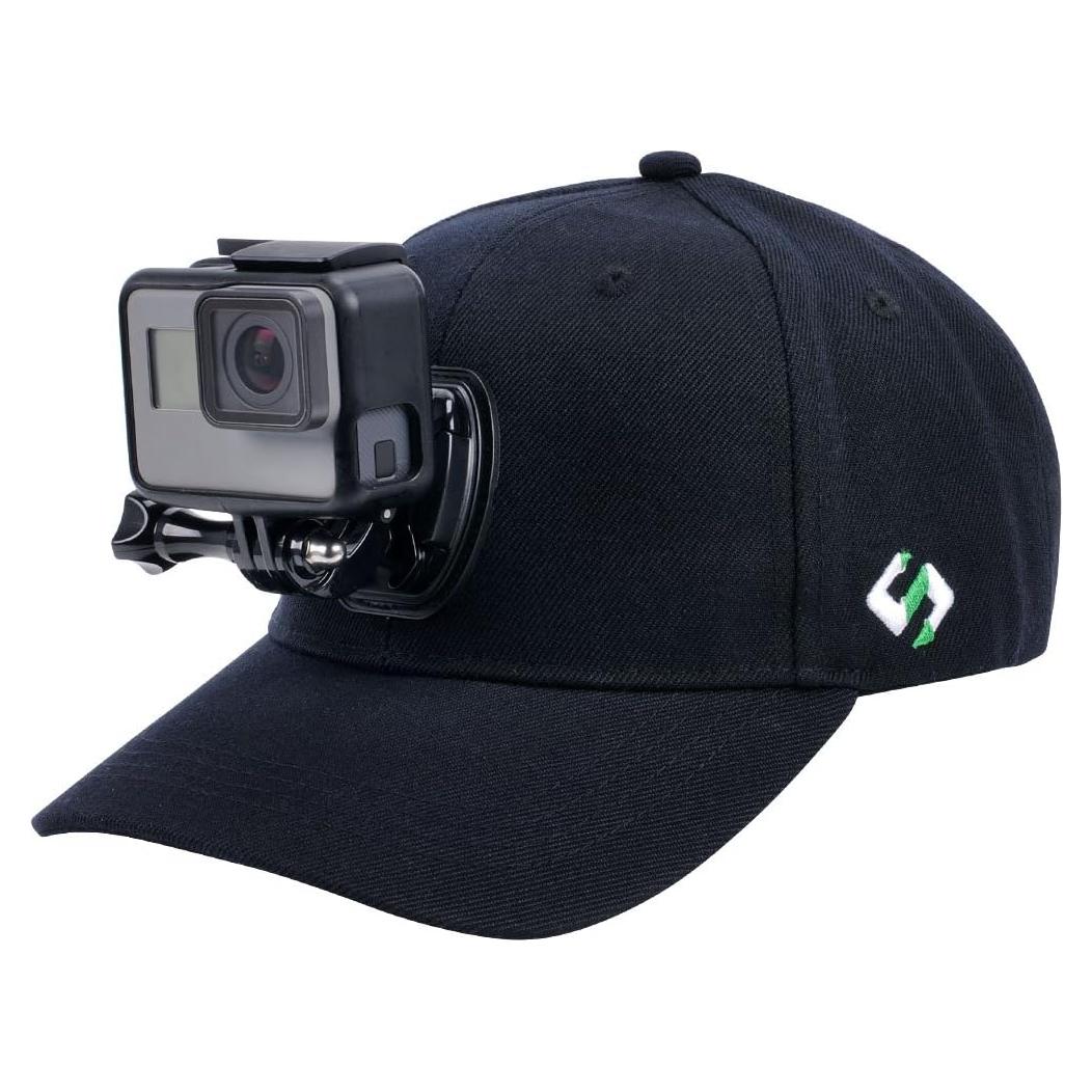 Gorra de béisbol Smatree con montura GoPro Hero 58-60cm negra