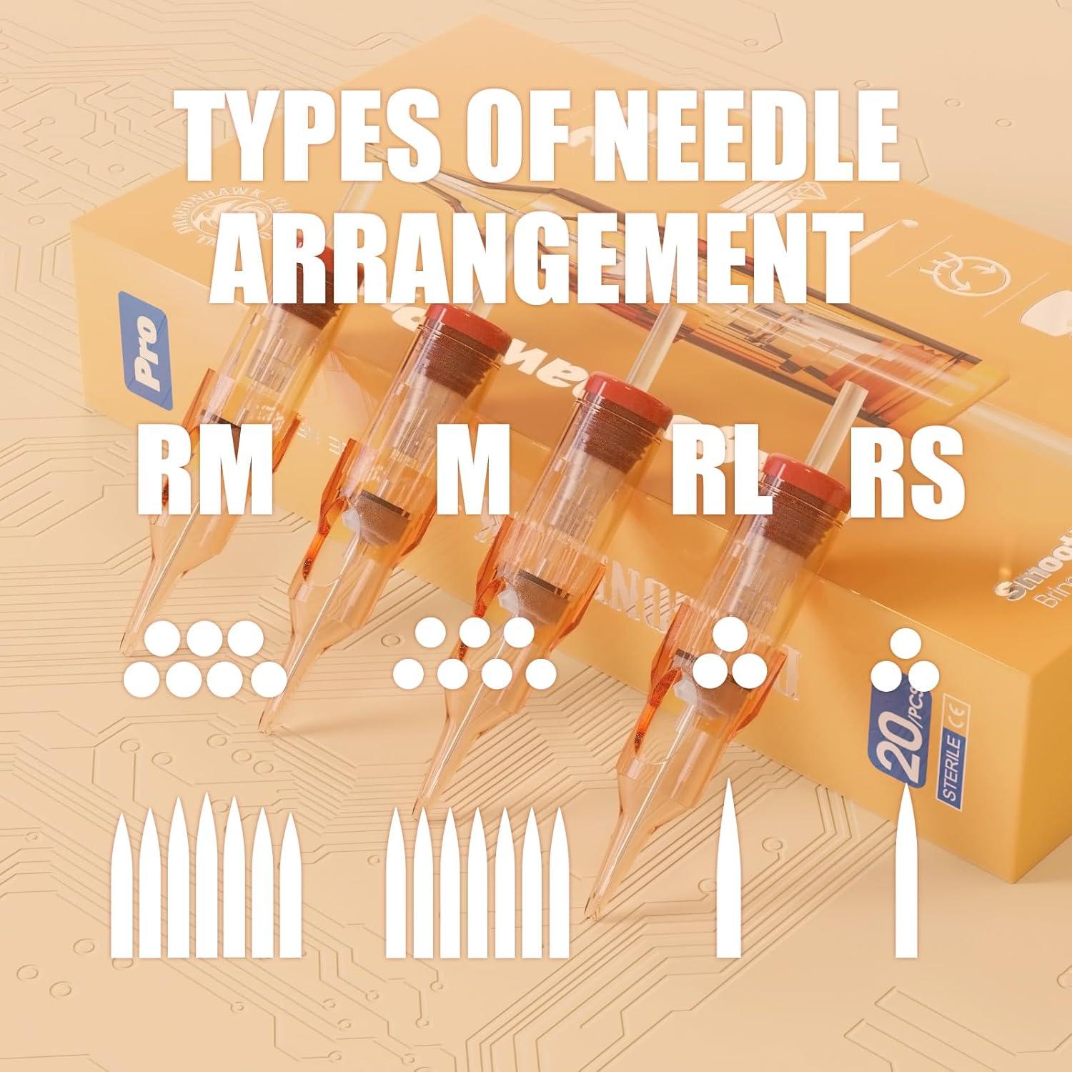 Cartuchos de Agujas de Tatuaje Dragonhawk Pro 1207RL 20Pcs