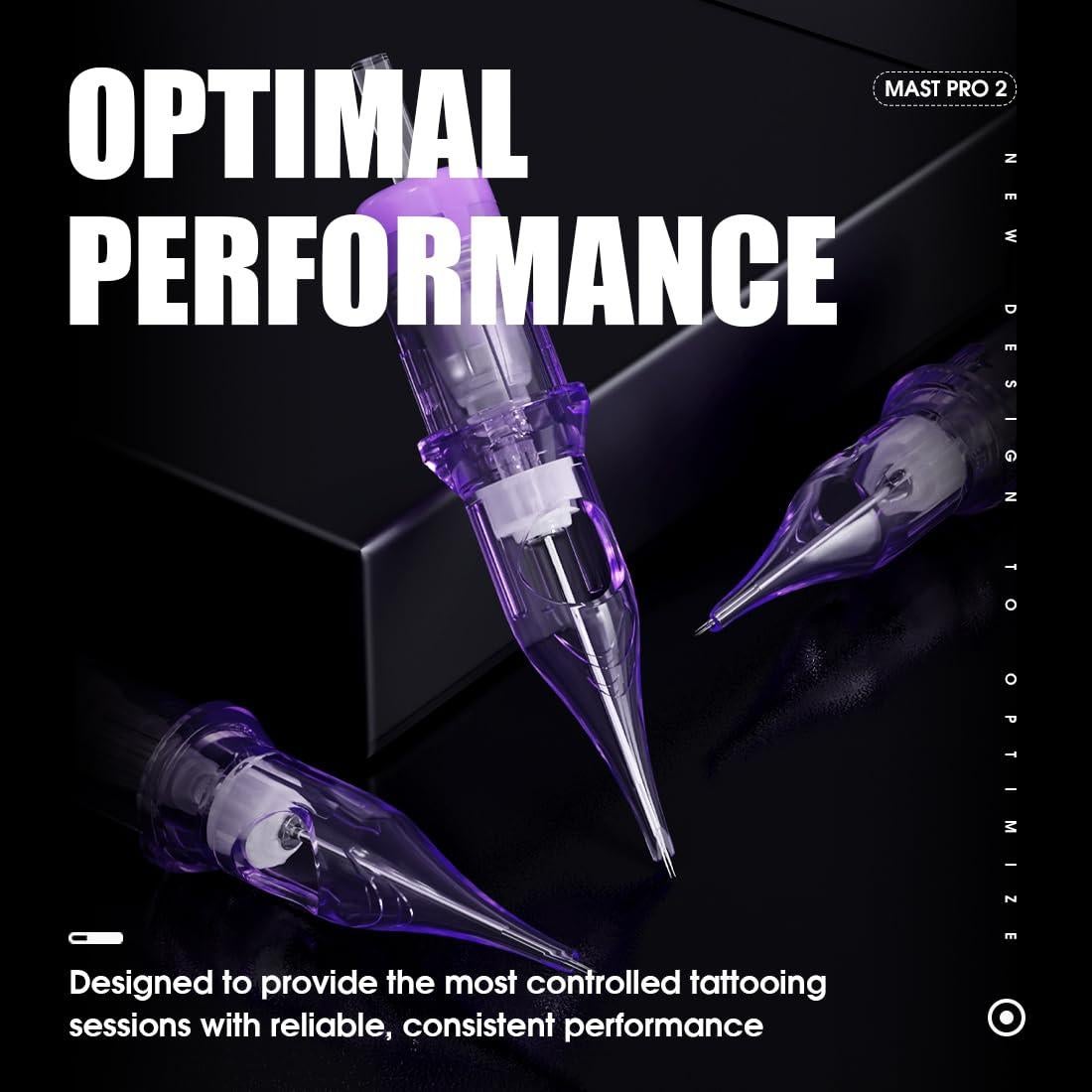 Cartuchos de Agujas de Tatuaje Mast Pro2 #12 Liner Redondo 50 Unidades