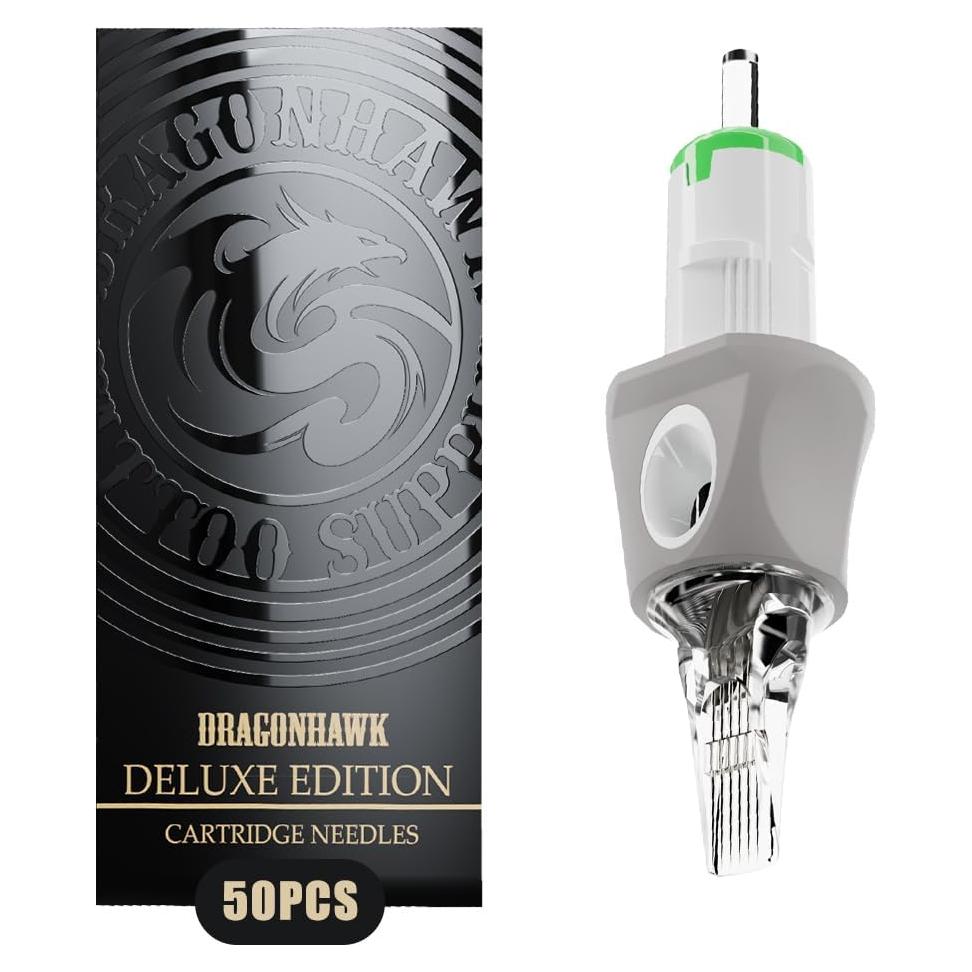 Cartuchos de Agujas de Tatuaje Dragonhawk Glide 50 Piezas Mixtas