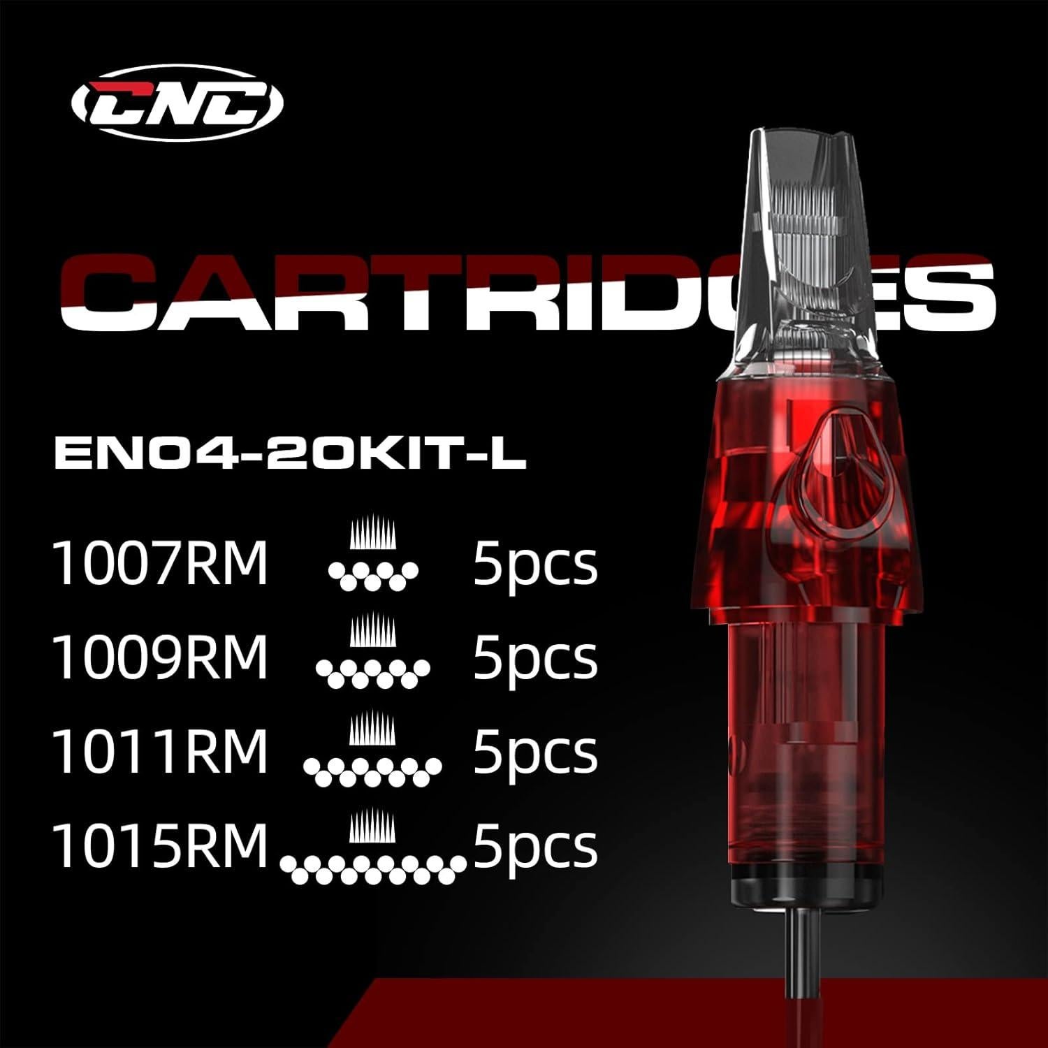 Cartuchos de Agujas de Tatuaje CNC 20pcs Mezclados #10 RM