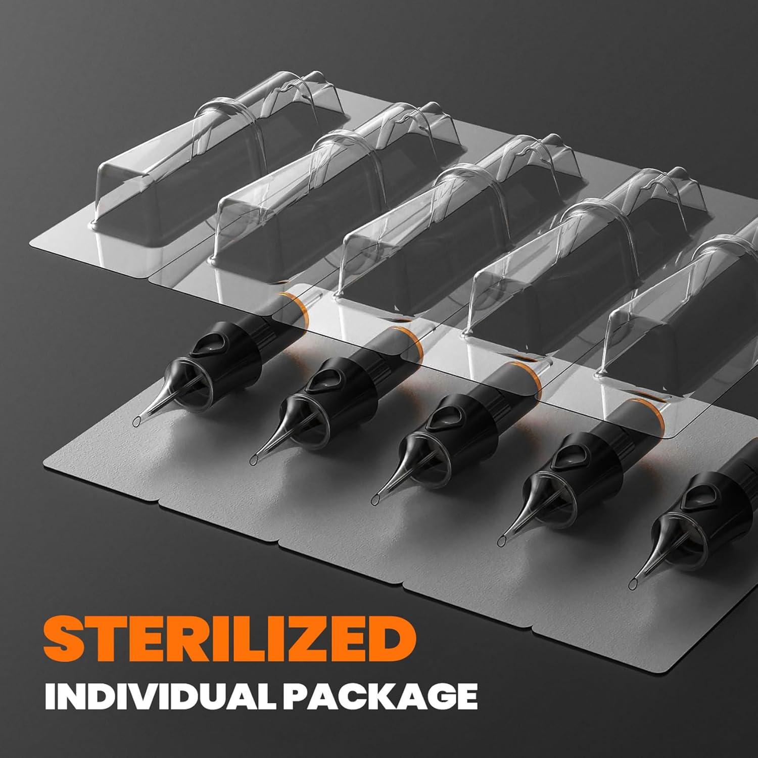 Agujas de Cartucho para Tatuaje 50 Pcs 1209RL - Esterilizadas