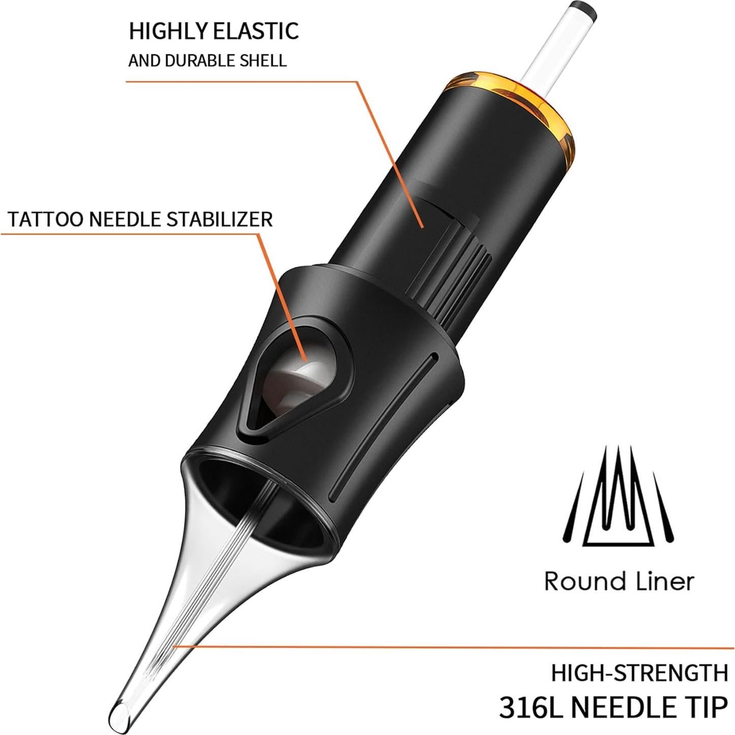 Agujas de Cartucho para Tatuaje 50 Pcs 1209RL - Esterilizadas