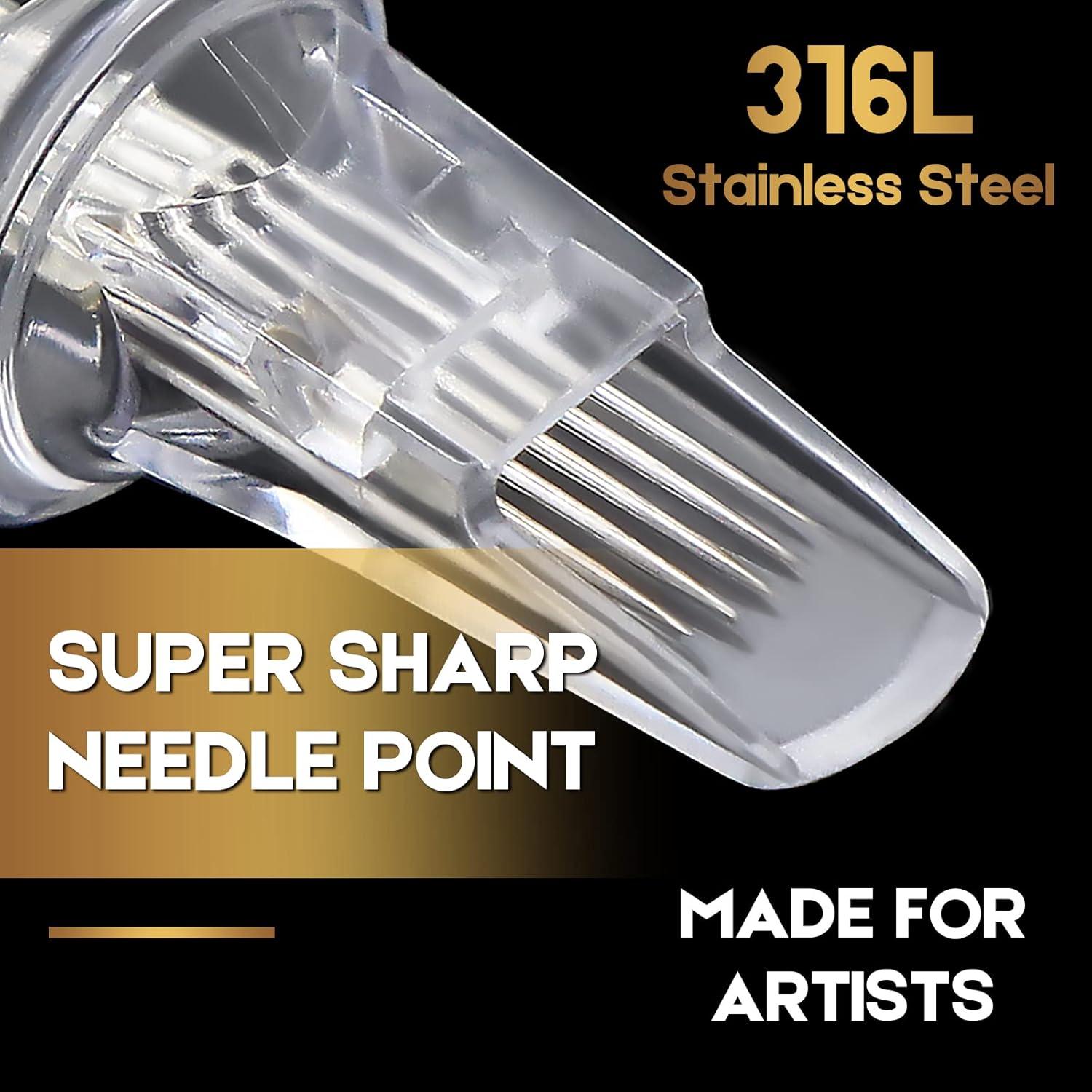 100 Agujas de Cartucho para Tatuaje Jconly Mezcladas 3RL 5RL 7RL 9RL