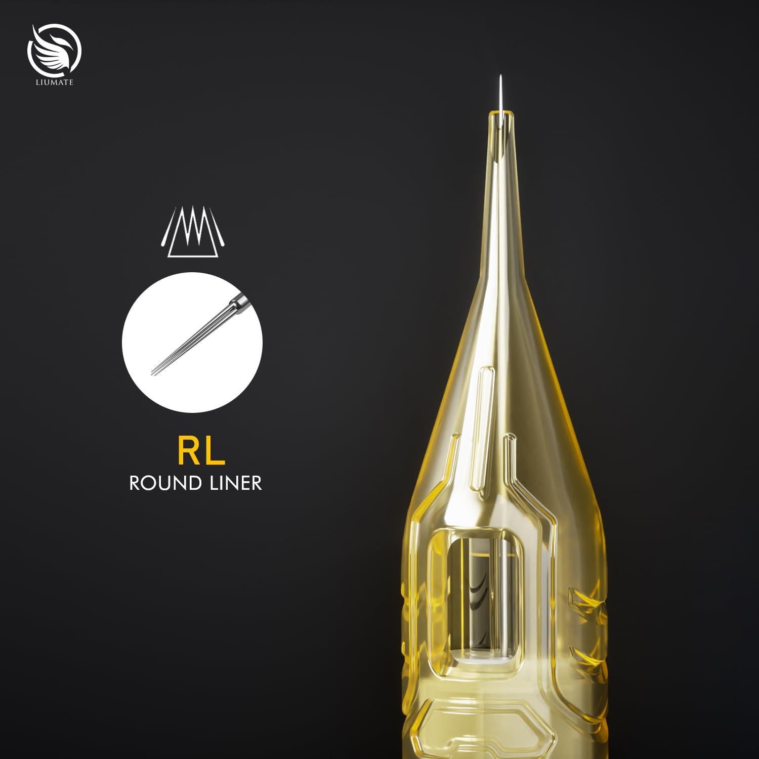 Agujas de Tatuaje LIUMATE 1RL 20Pcs Cartucho Desechable