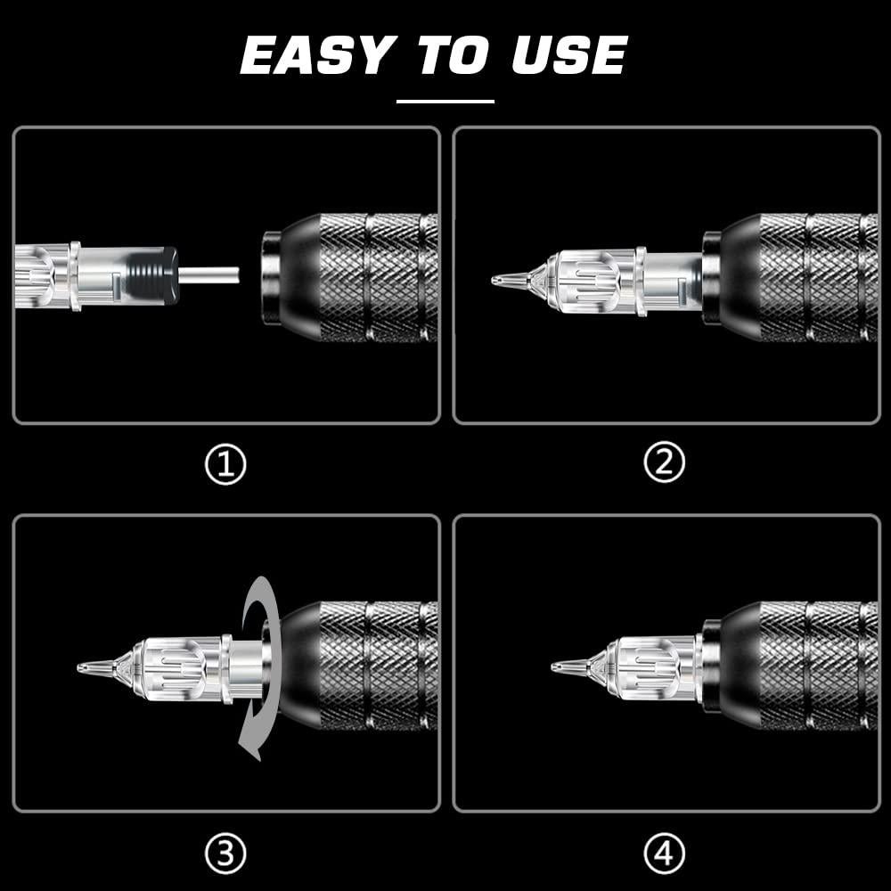 Agujas de Cartucho para Tatuaje Emalla 60Pcs Tamaños Mixtos