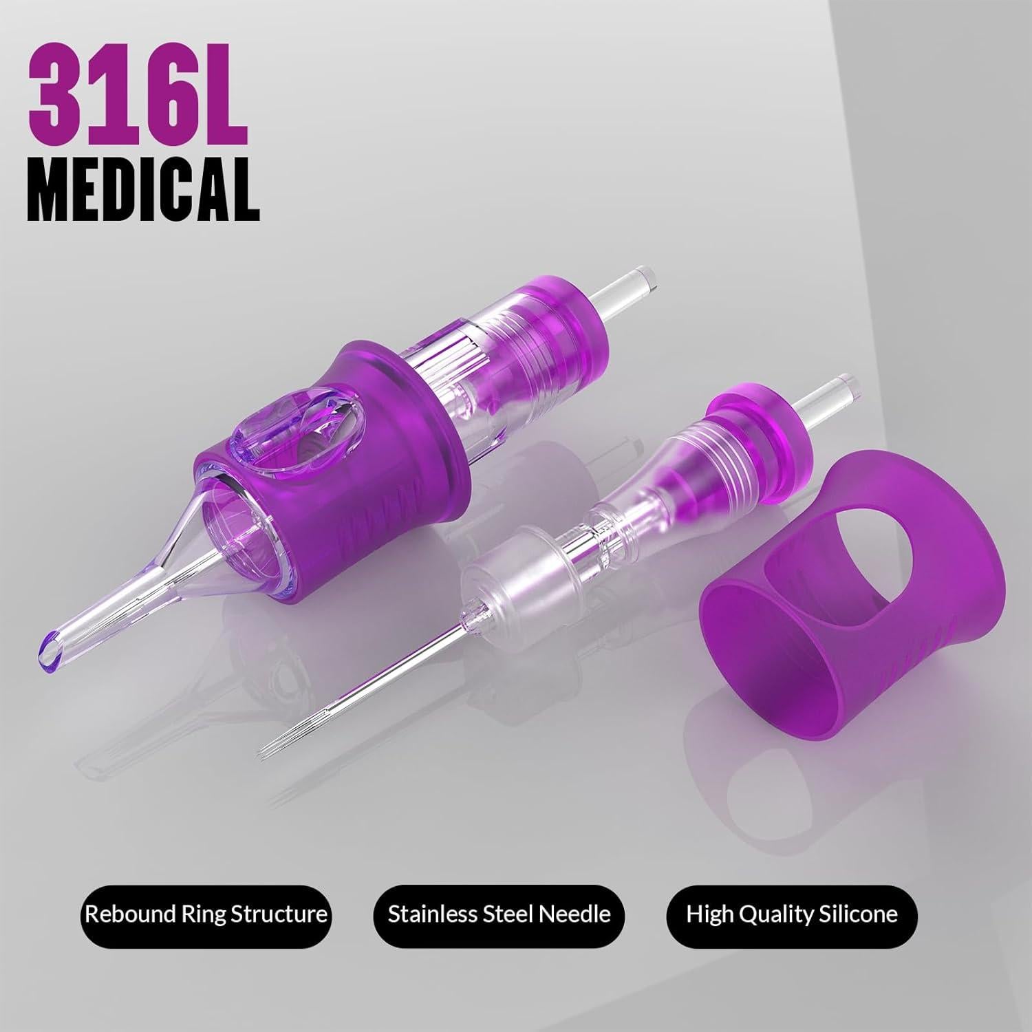 Agujas de Cartucho de Tatuaje Wormhole 20pcs 3RL Desechables