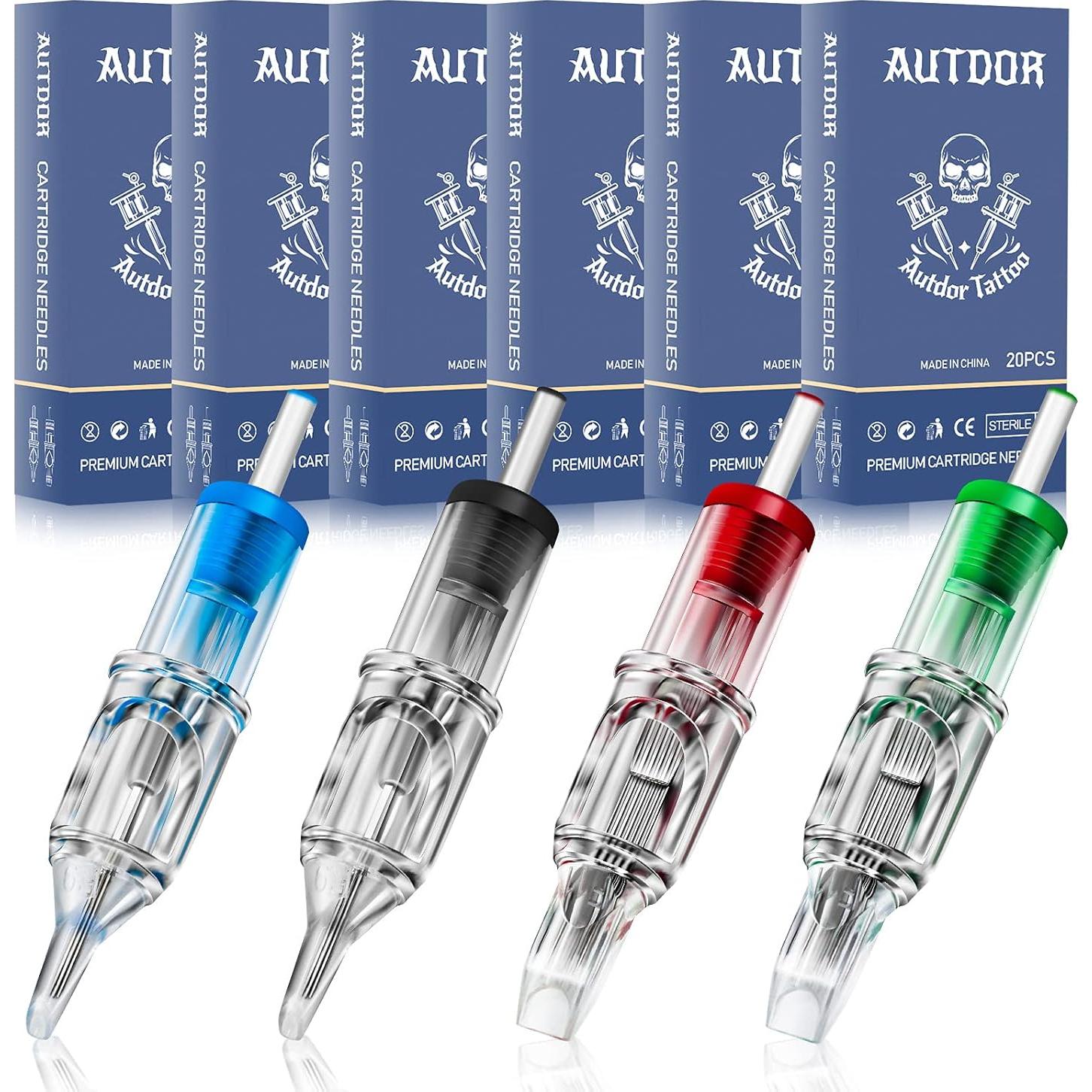 Cartuchos de Agujas de Tatuaje Autdor 120Pcs Liner Shader Magnum