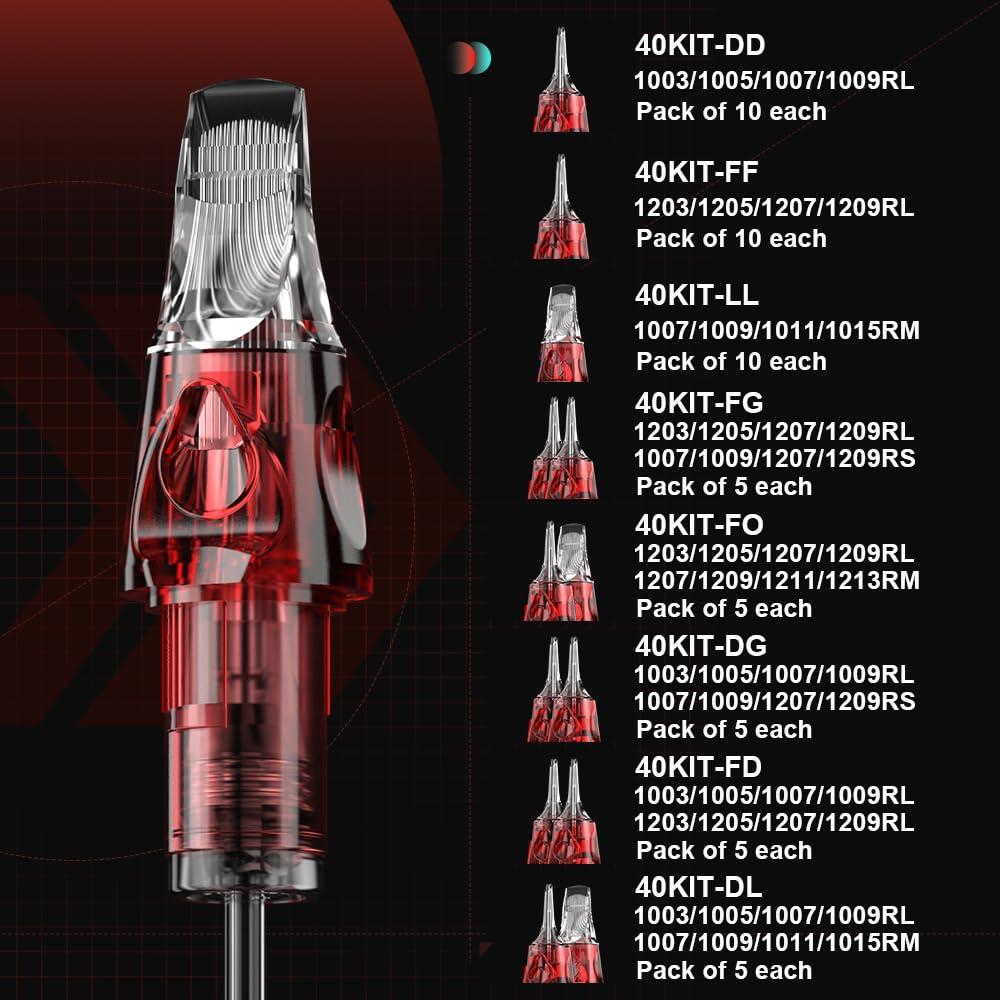 Cartuchos de Agujas de Tatuaje CNC 40pcs #10 Bugpin 3RL-15RM