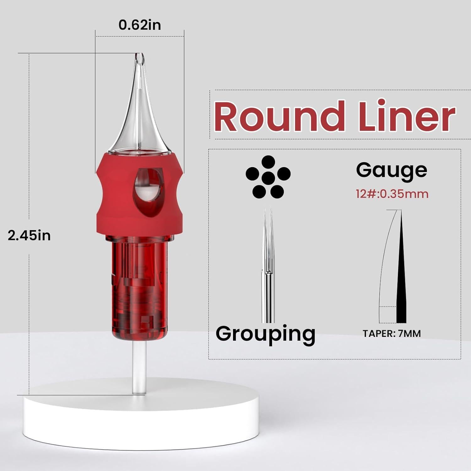 Agujas de Cartucho de Tatuaje Wormhole 50pcs Mixtas #12 RL