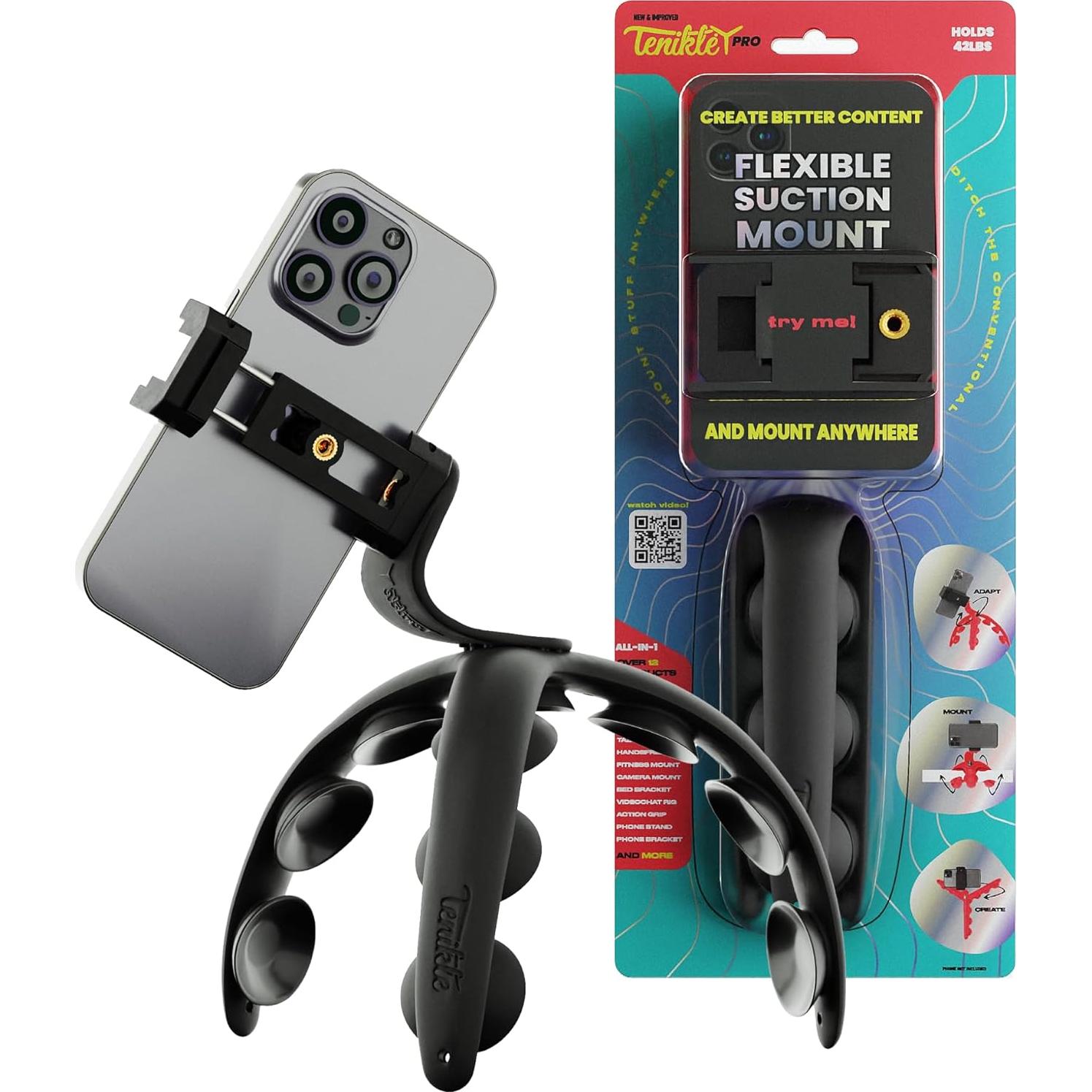 Tenikle PRO Trípode Flexible con Ventosa para Móvil y Cámara