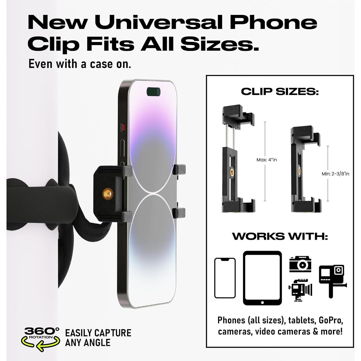 Tenikle PRO Trípode Flexible con Ventosa para Móvil y Cámara