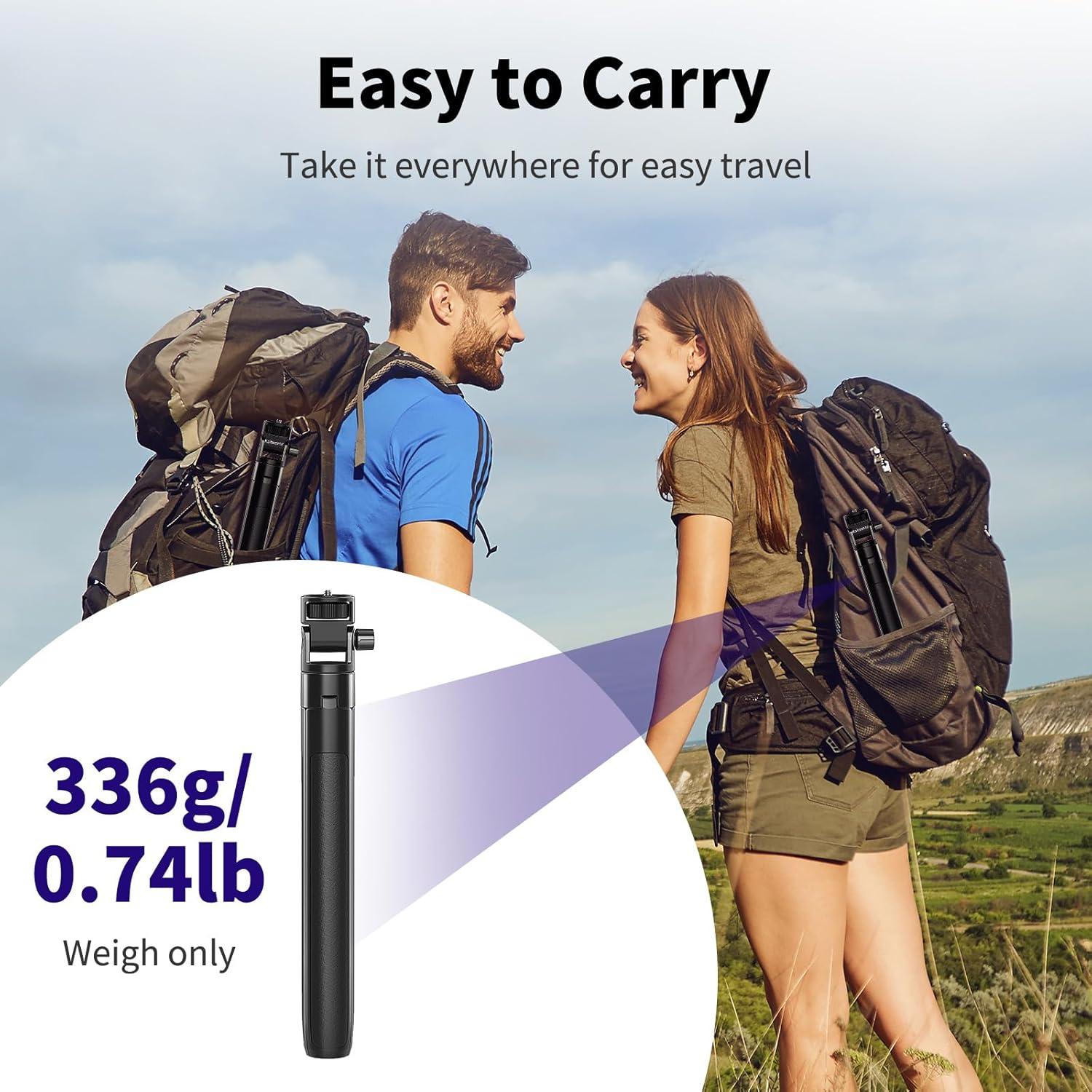 63in Selfie Stick Tripod for Gopro Camera, Long Extendable Tripod Stand Selfie Vlog Handle Portable Lightweight 7 Sections for GoPro Max Hero 13 12 11 10 9 8 7 DJI OSMO Action Camera