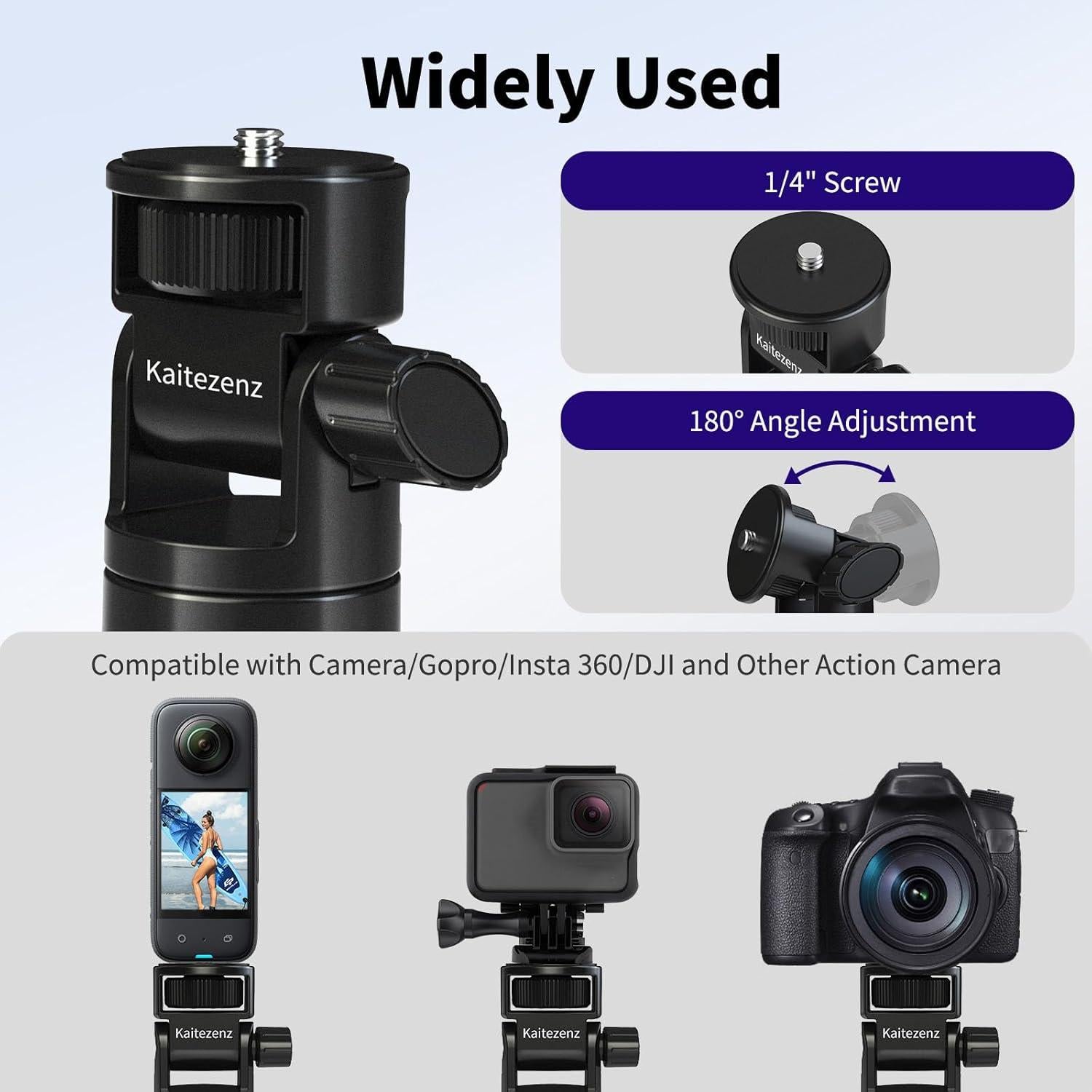 63in Selfie Stick Tripod for Gopro Camera, Long Extendable Tripod Stand Selfie Vlog Handle Portable Lightweight 7 Sections for GoPro Max Hero 13 12 11 10 9 8 7 DJI OSMO Action Camera