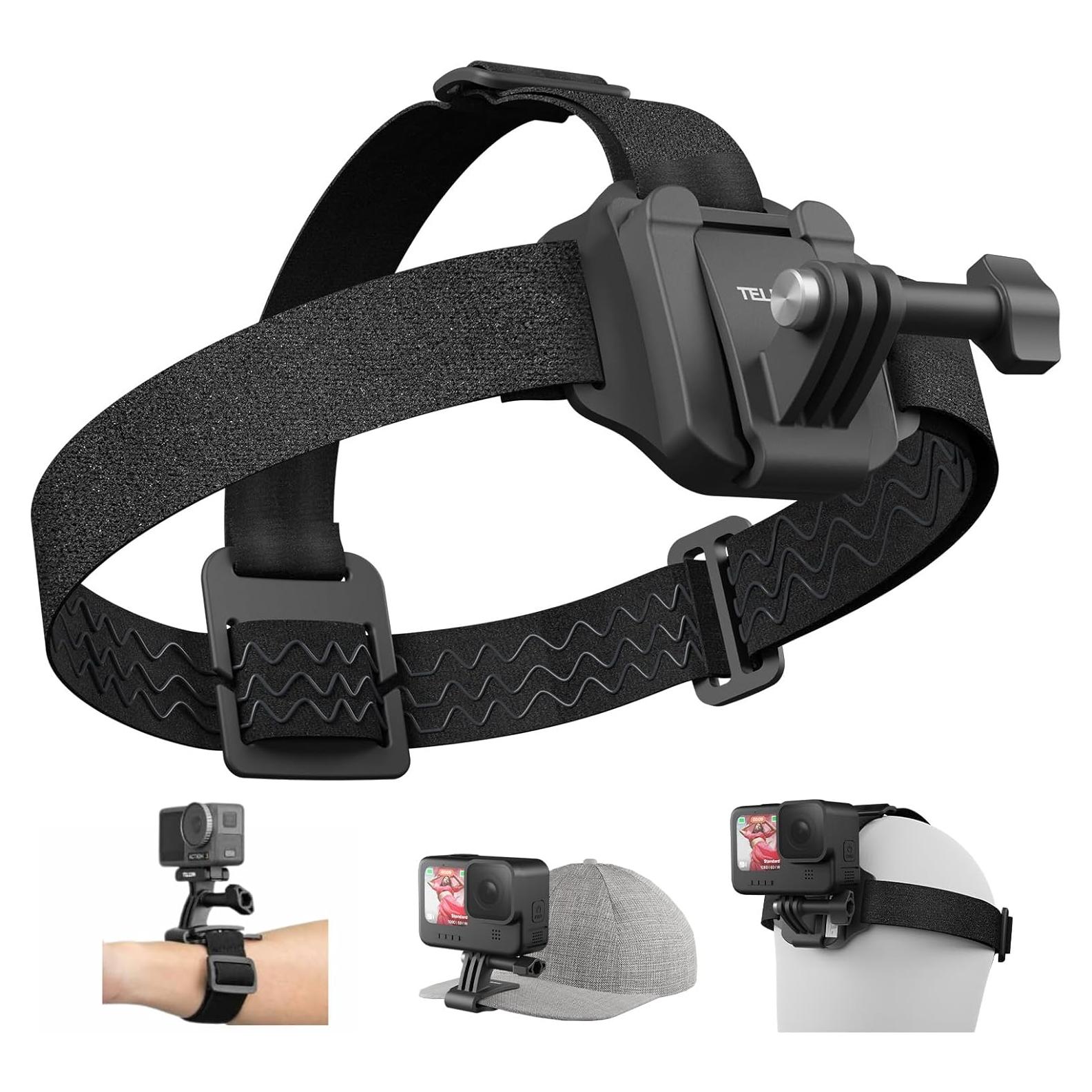 Soporte de Cabeza TELESIN Ajustable para Cámaras de Acción