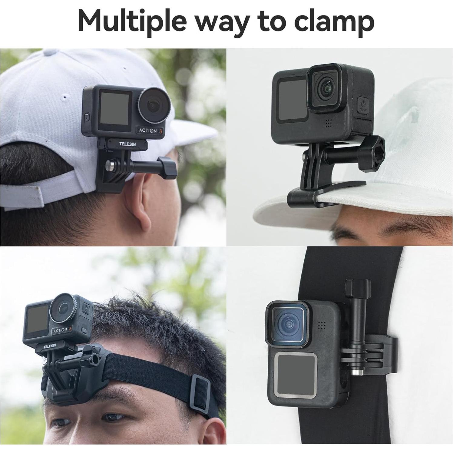 Soporte de Cabeza TELESIN Ajustable para Cámaras de Acción