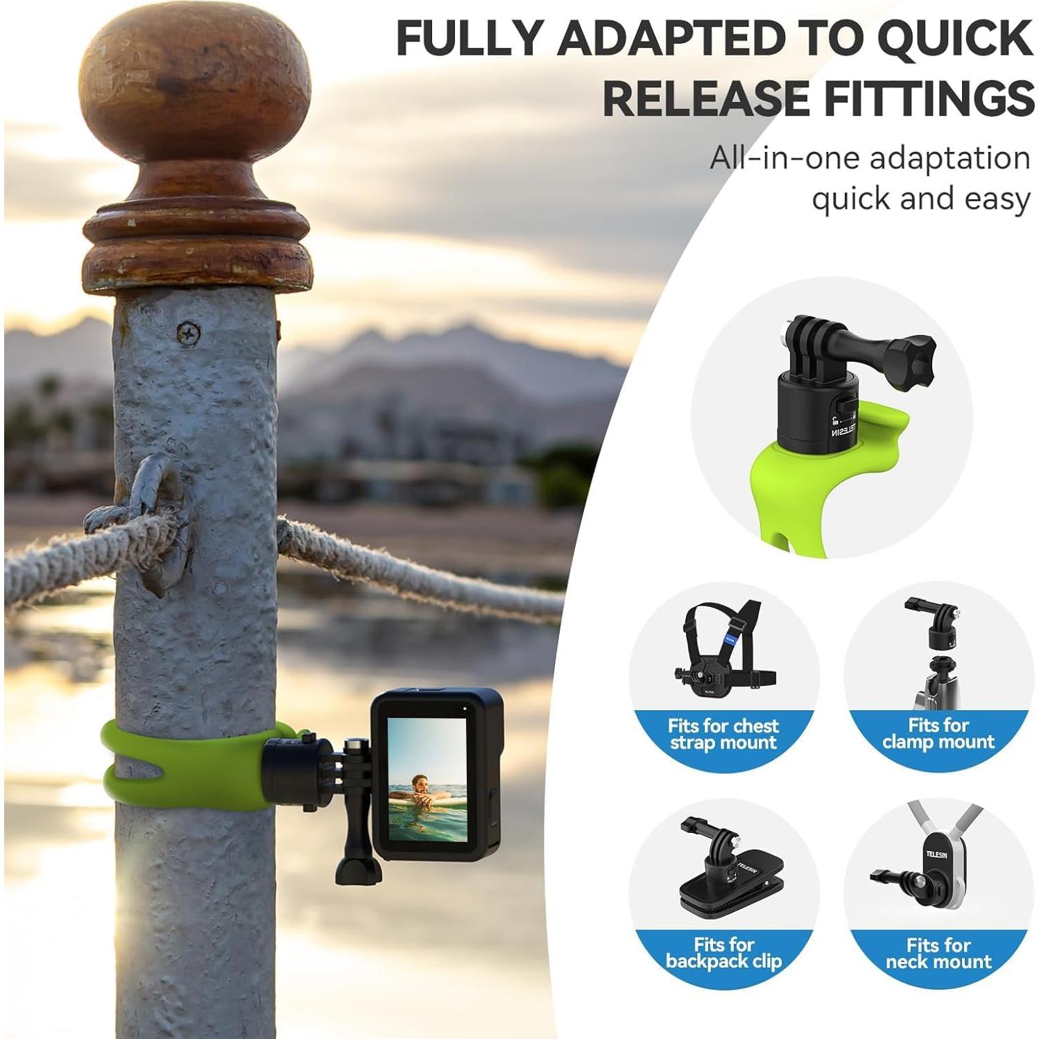 Banda de Montaje Flexible TELESIN S2 para GoPro e Insta360