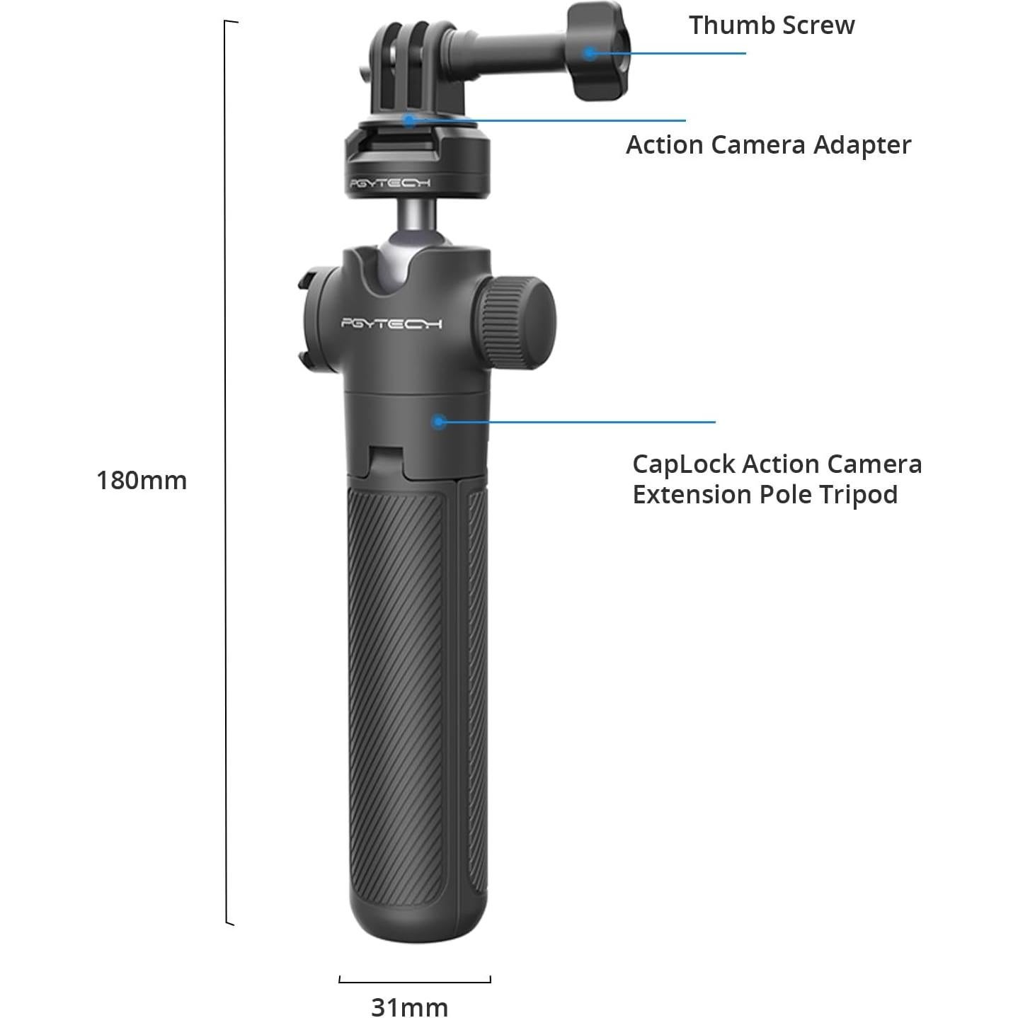 Trípode Extensible CapLock PGYTECH para Cámaras de Acción