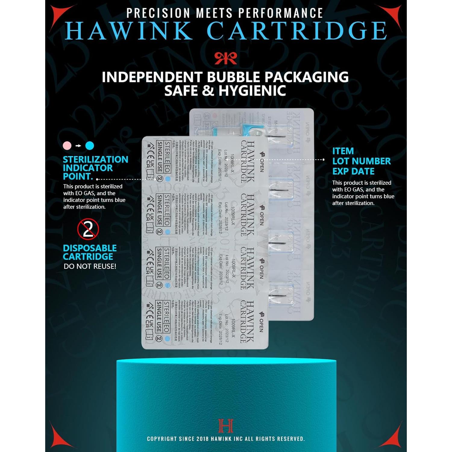 Agujas de Cartucho de Tatuaje HAWINK 1RL Redondo 40PCS