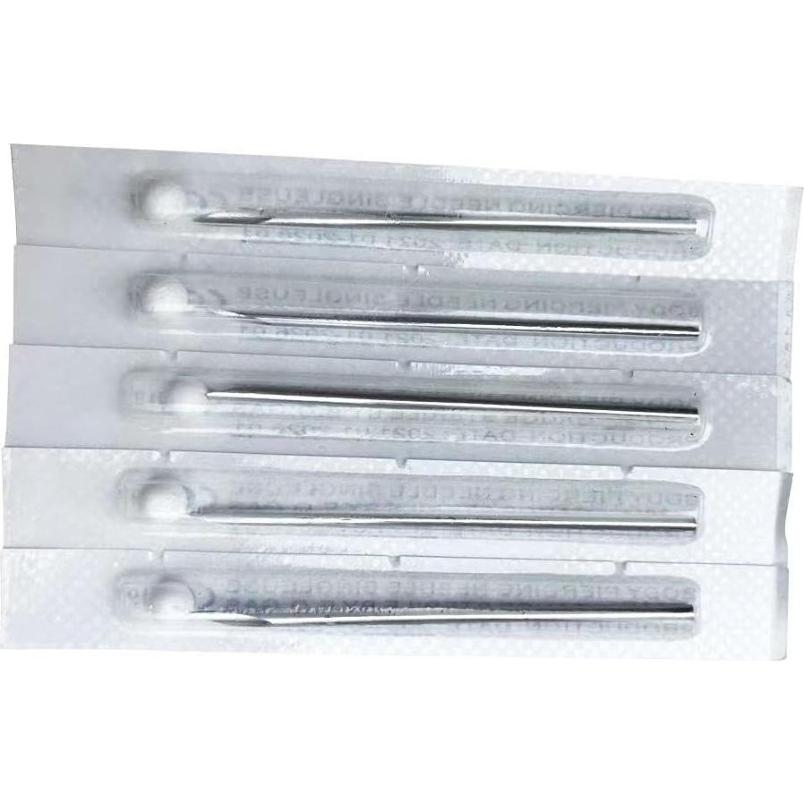Agujas de Piercing 18G Shuiniba - 10 Piezas Acero Inoxidable