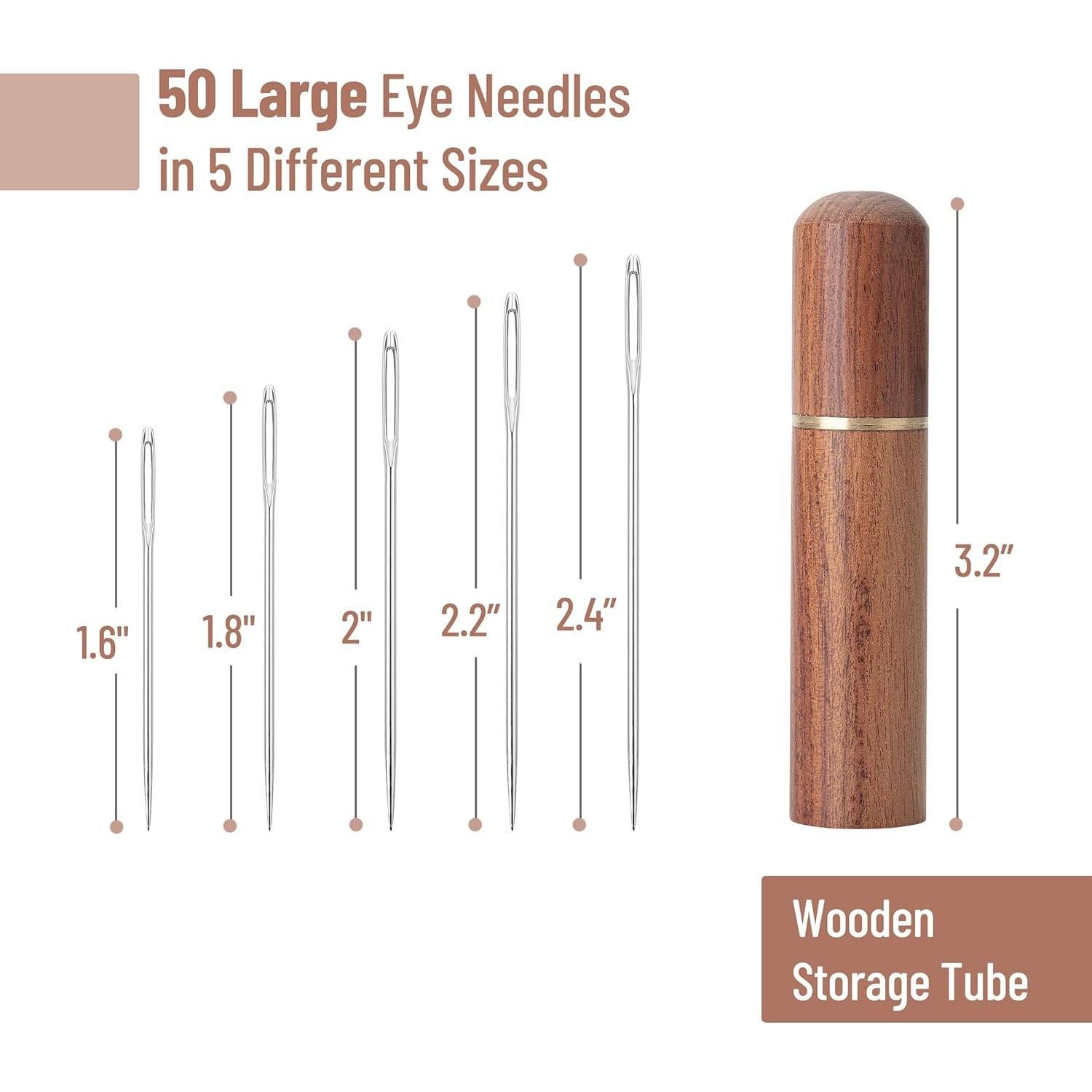 Agujas de Ojo Grande Mr. Pen 50 pcs en Tubo de Madera